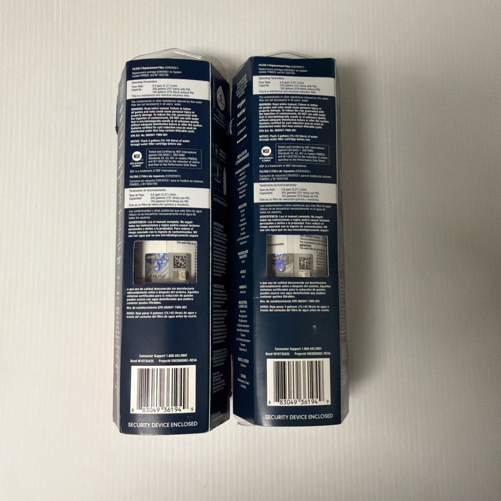EveryDrop 2 Ice And Water Refrigerator Water Filter ΕDR2RXD1 Lot Of 2 Sealed