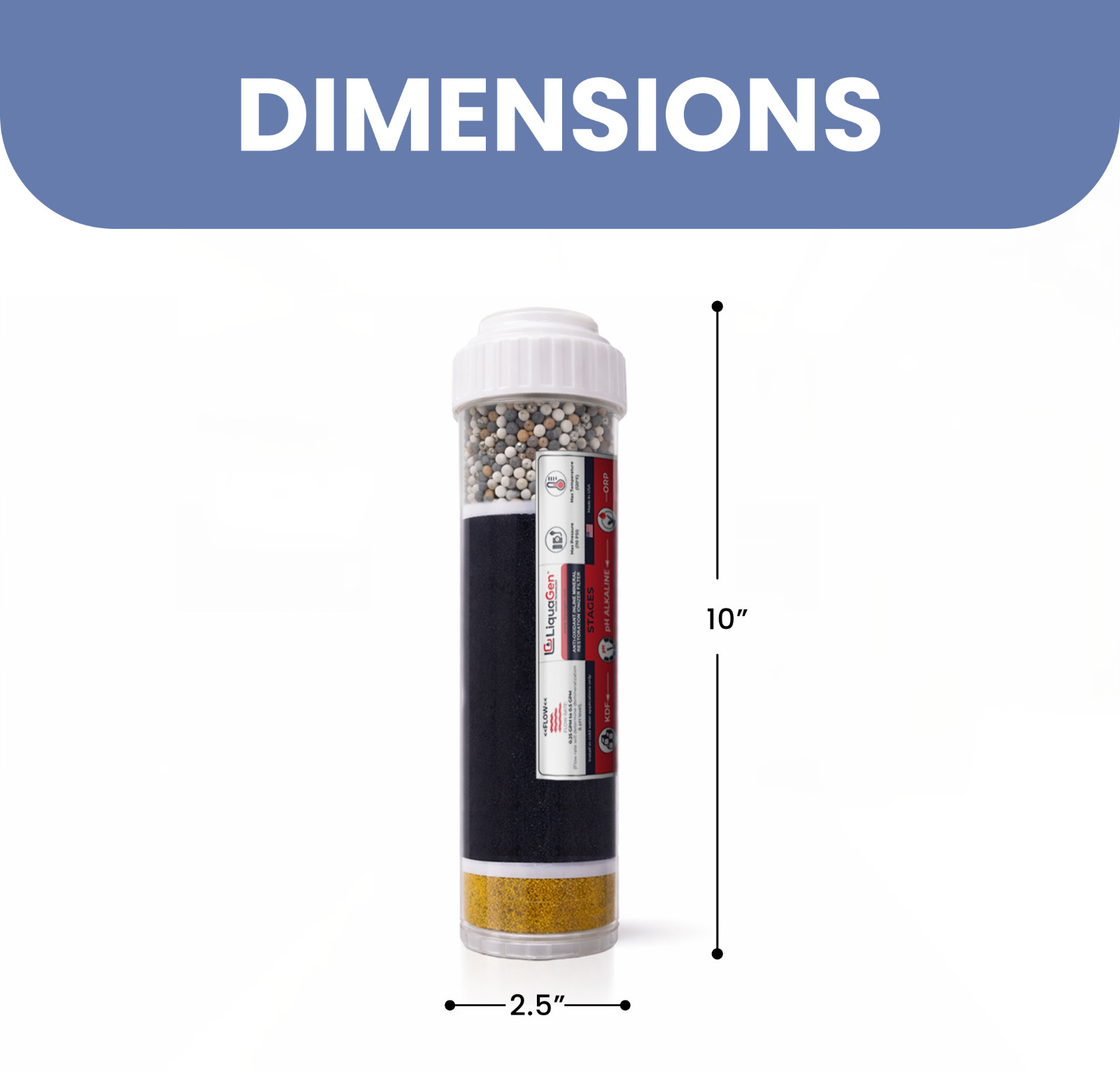 RF-1050 Alkaline Water Filter KDF55 – Catalytic Carbon Replacement Cartridge