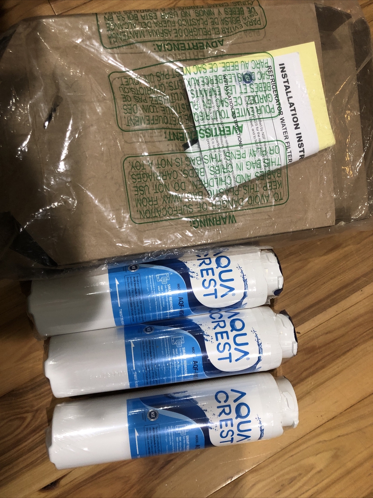 AQUA CREST PREMIUM MSWF Refrigerator Water Filter, Replacement for GE 3PACK
