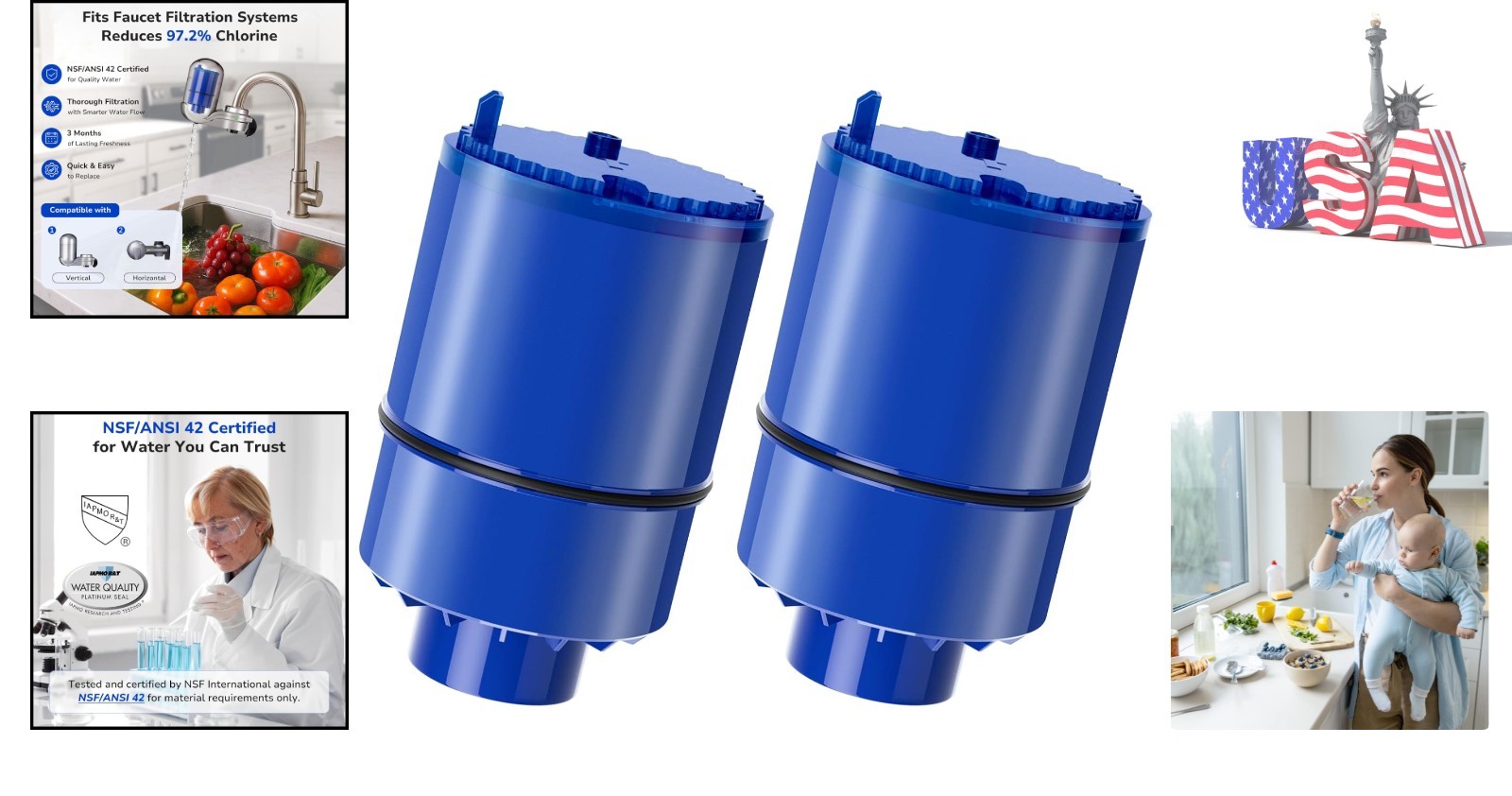 Cost-Effective 2-Pack PUR Water Filter, Compatible with Multiple Faucets