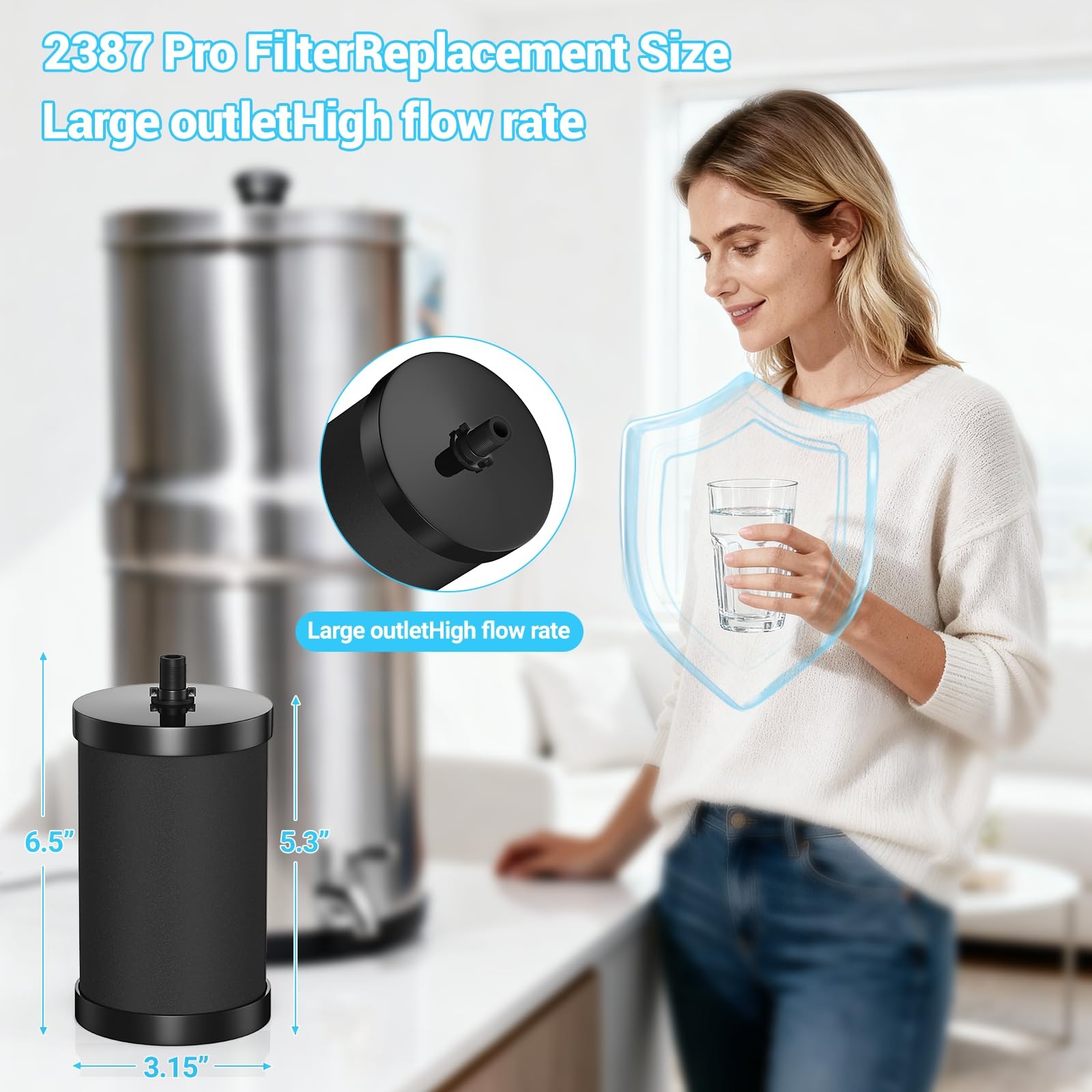 2387 Pro Filter Replacement Compatible with Alexapure 2387 Pro Water Filter