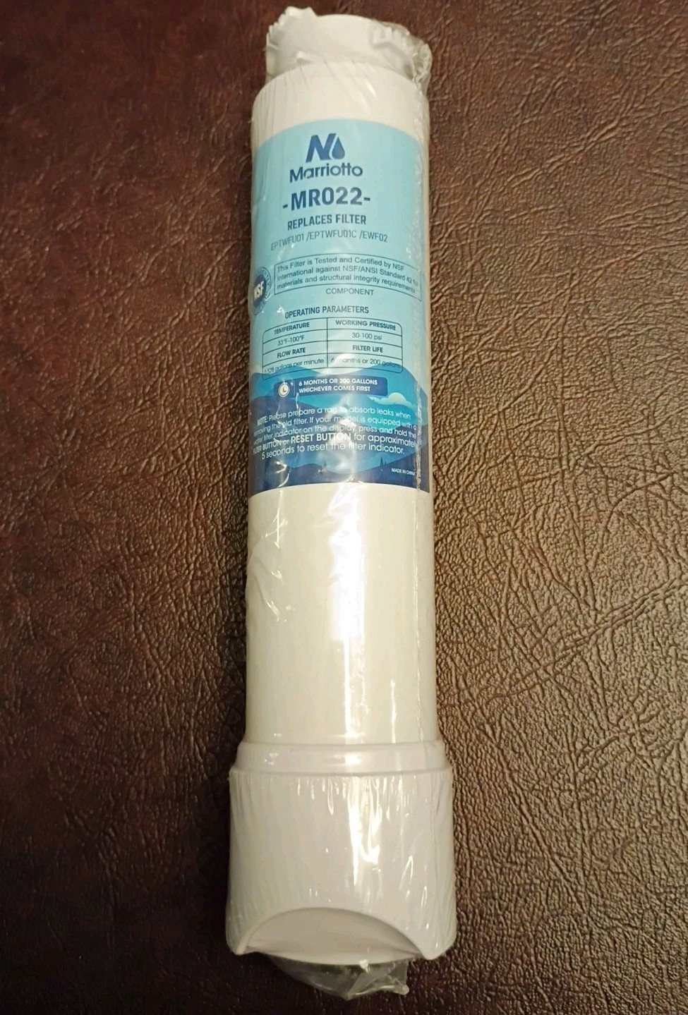 Marriotto MR022 Replacement Water Filter – EPTWFU01/EPTWFU01C/EWF02