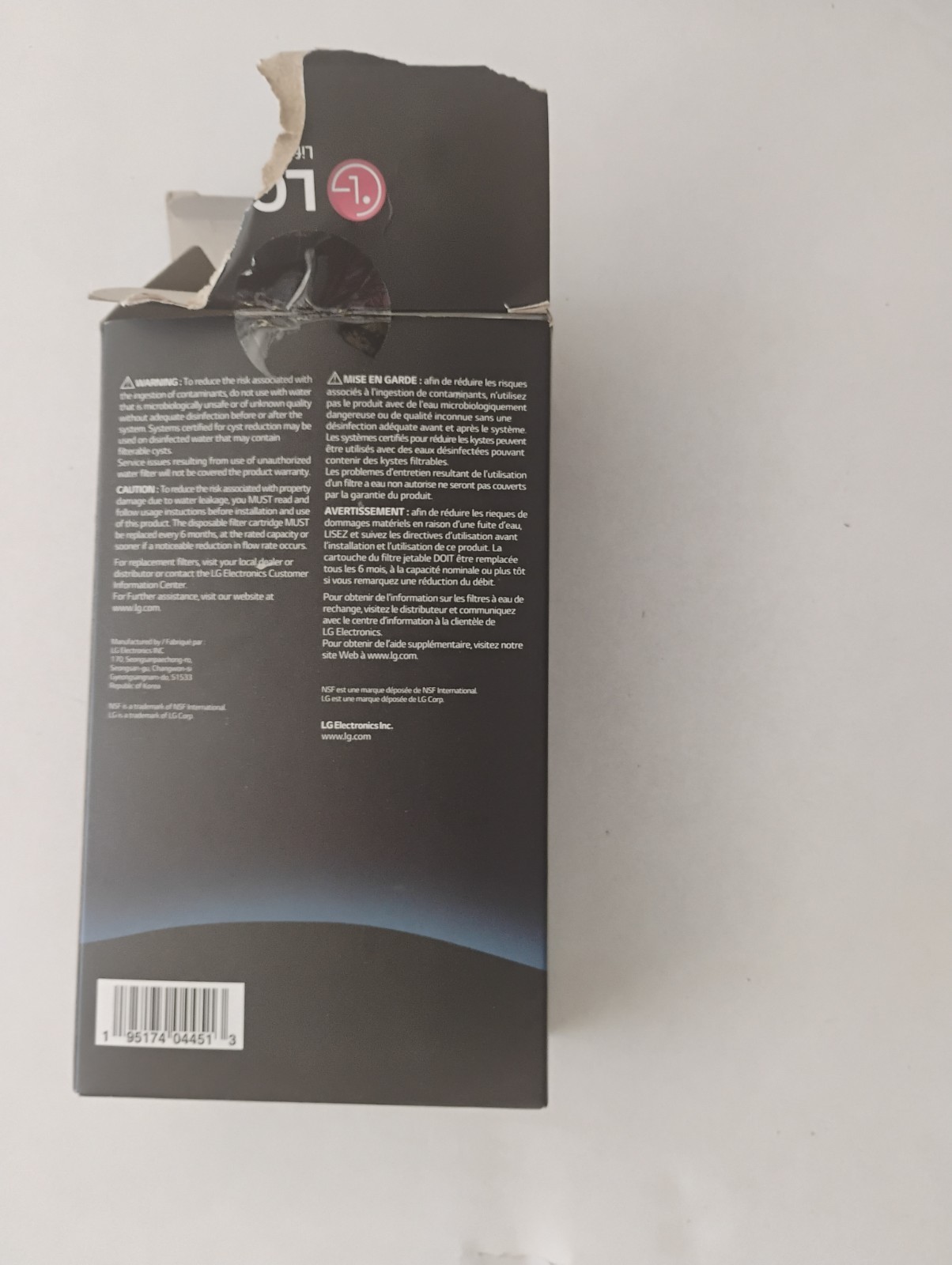 LG Genuine LT1000P PC PCS Refrigerator Water Filter 200 Gallon OEM New