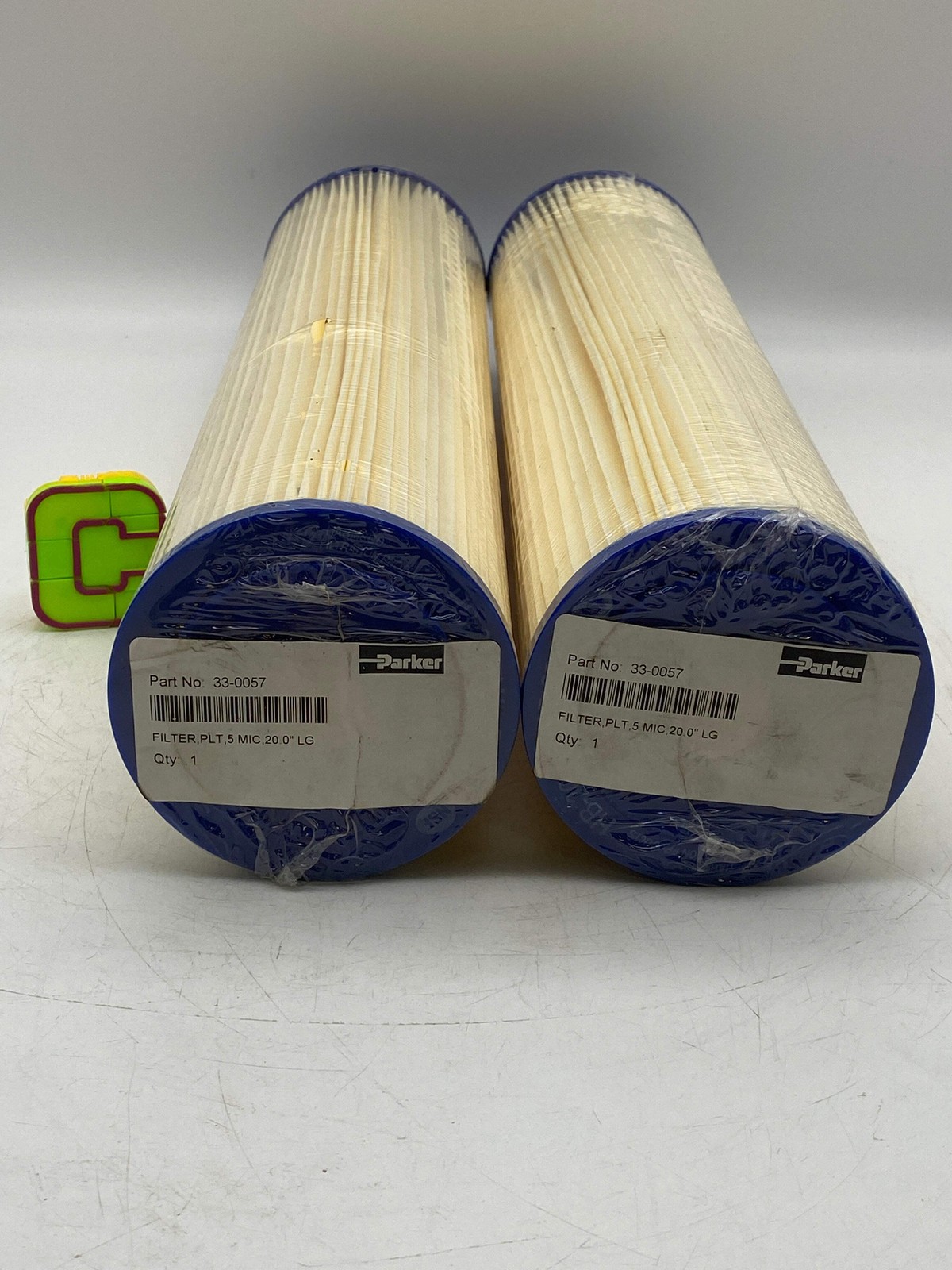 Parker 33-0057 Pleated Water Filter, 20in. x 4.5in. *Lot of (2)* (New)