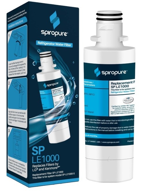 SpiroPure SP-LE1000 Refrigerator Water Filter Replacement for LT1000P, ADQ747935