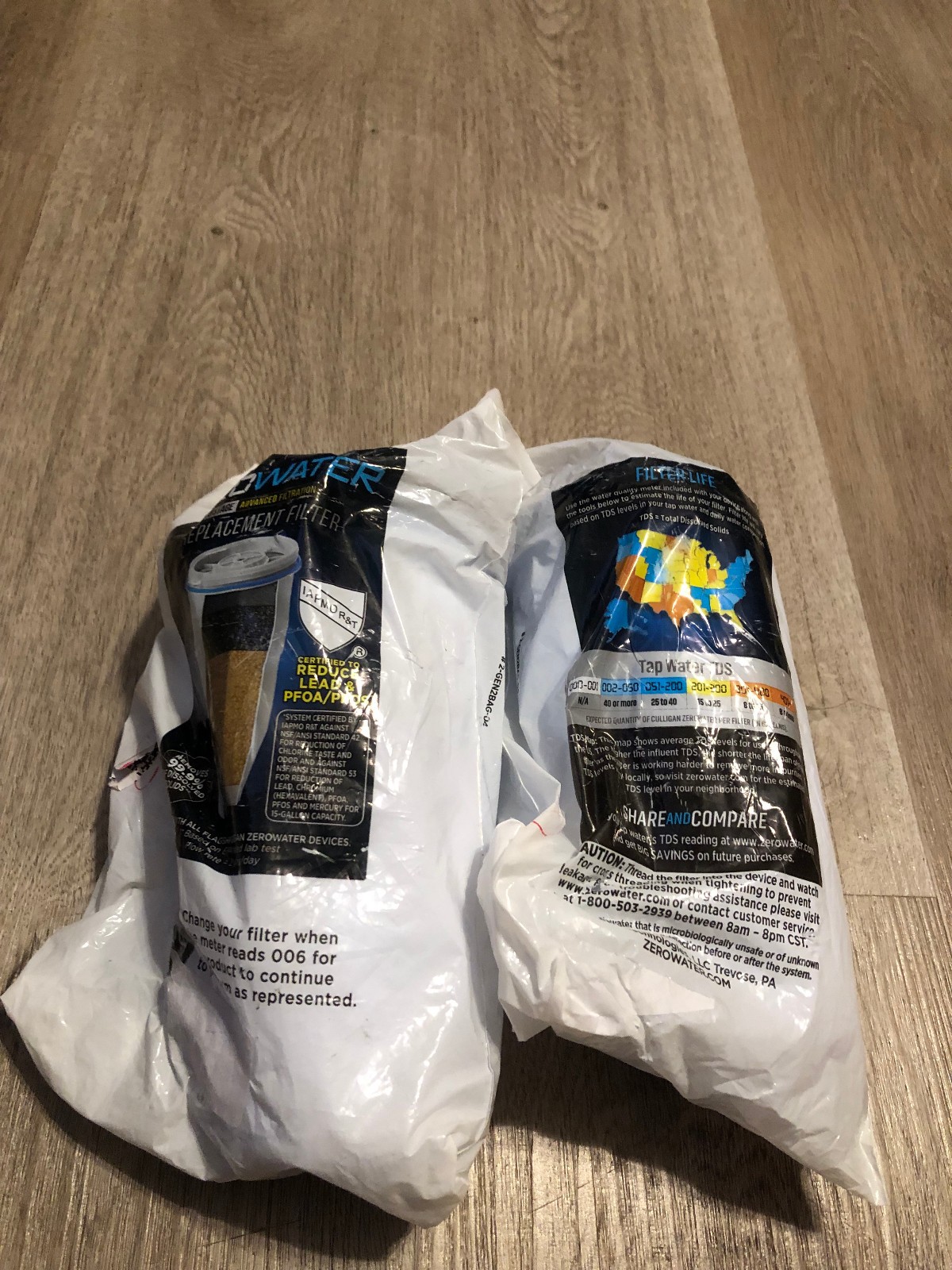 Lot of 2 Loose ZeroWater Replacement FiltersAdvanced 5-Stage 2-GEN2BAG-04