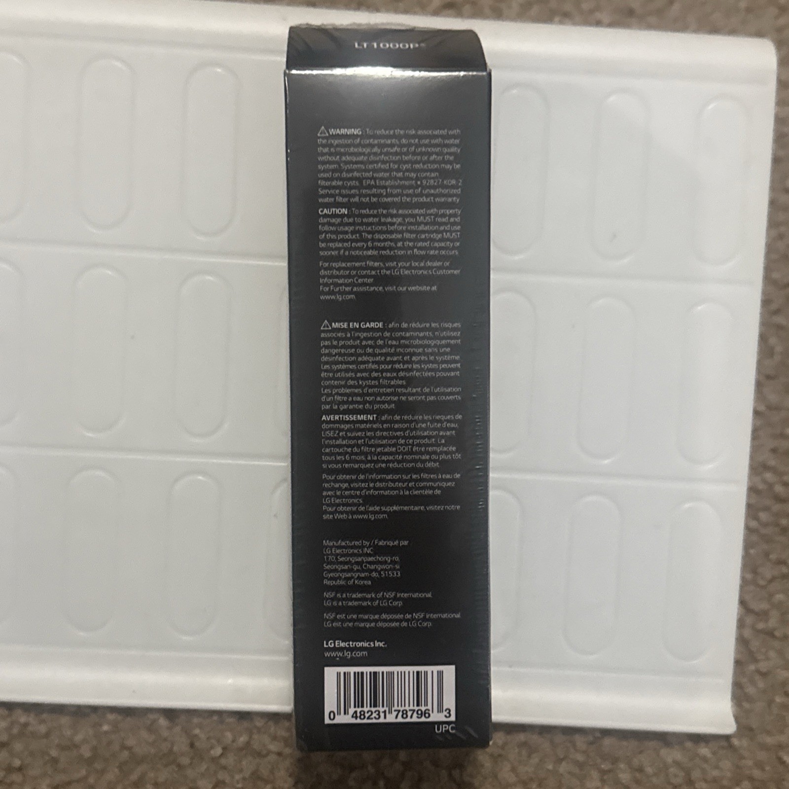 Genuine LG Water Filter Replacement Cartridge LT1000P/PC/PCS – New and Sealed!