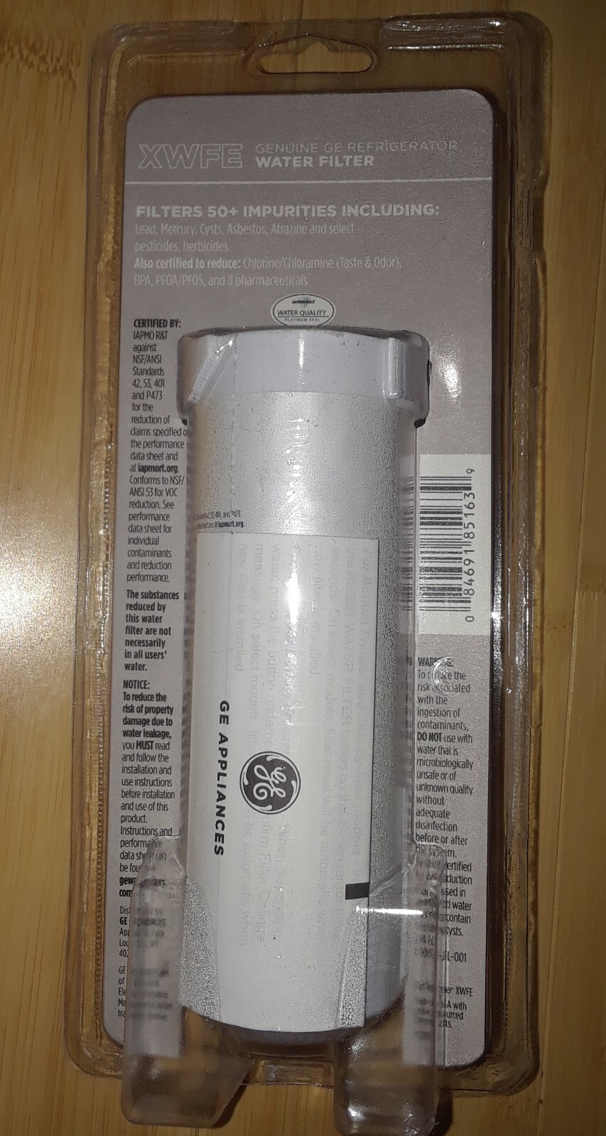 One Sealed Genuine XWFE Replacement Water Filter for Compatible GE Refrigerators