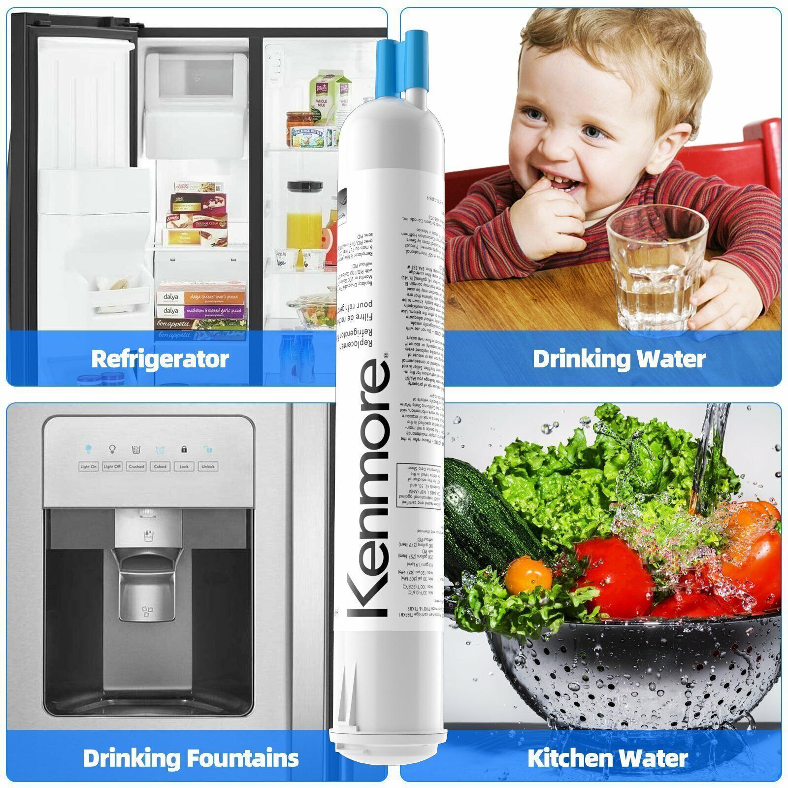 4609083 9083 9020 9030 Replacement Refrigerator Water Filter Fit Kenmore 2 PACK