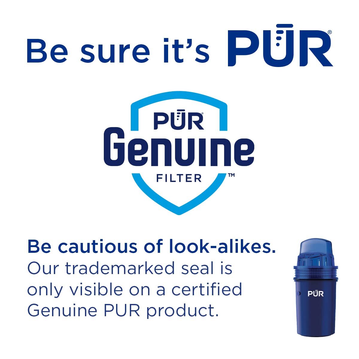 PUR 7 Cup Water Filter Pitcher NSF Certified 2 in 1 Filtration White Blue