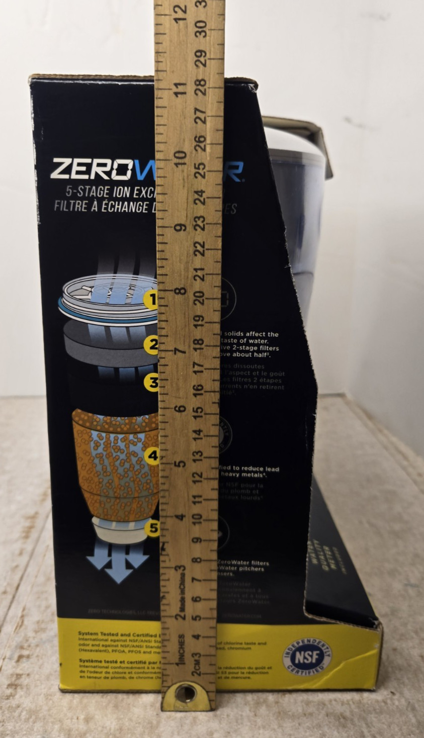 ZeroWater 5 Stage Advanced Filtration 12 Cup Water Pitcher No Meter