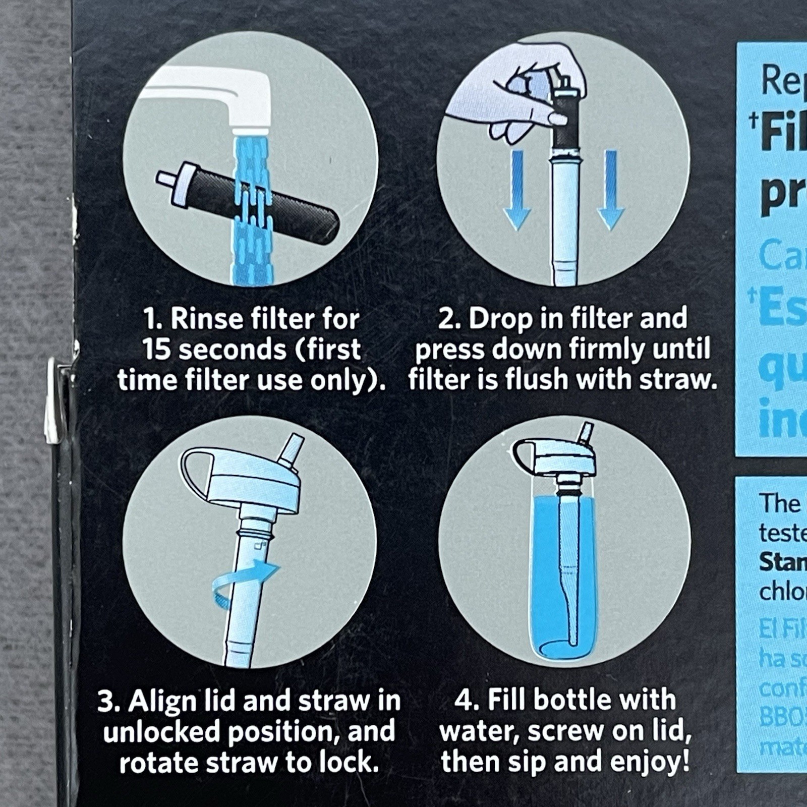 Brita Bottle 4 Packs Of 2 Replacement Filters Fits Hard Sided & Sport Bottle NEW