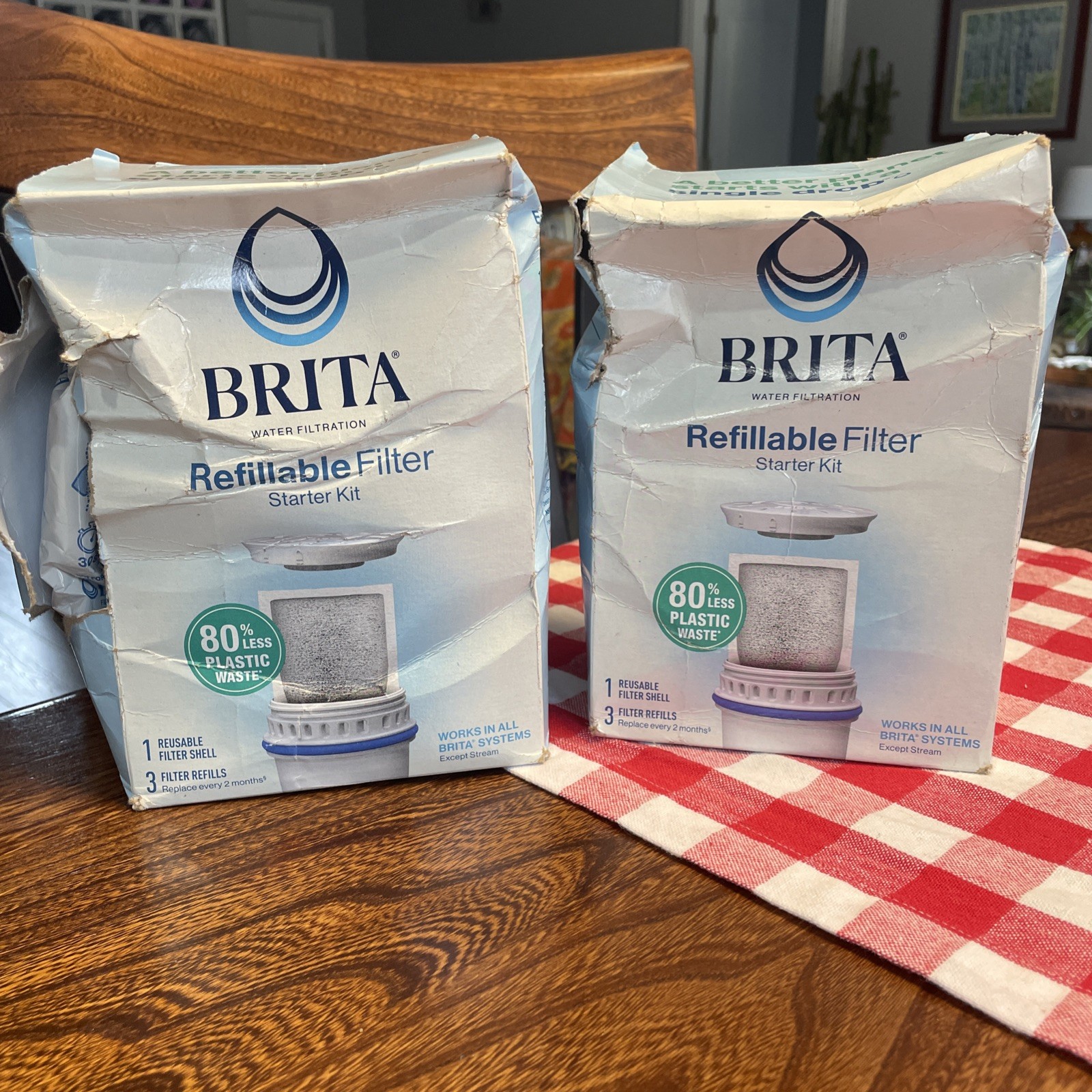 NEW torn packaging Brita Refillable Water Filter Starter Kit X 2 Pack