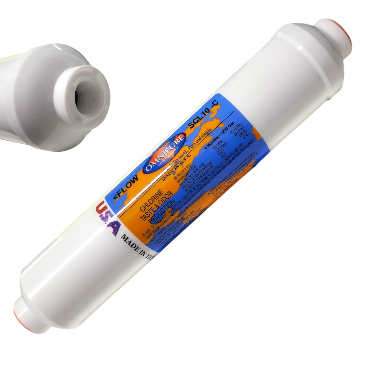 Omnipure SCL10-B Scale Inline Water Filter, Flow Rate 0.5GPM, 10 Microns -1 PACK