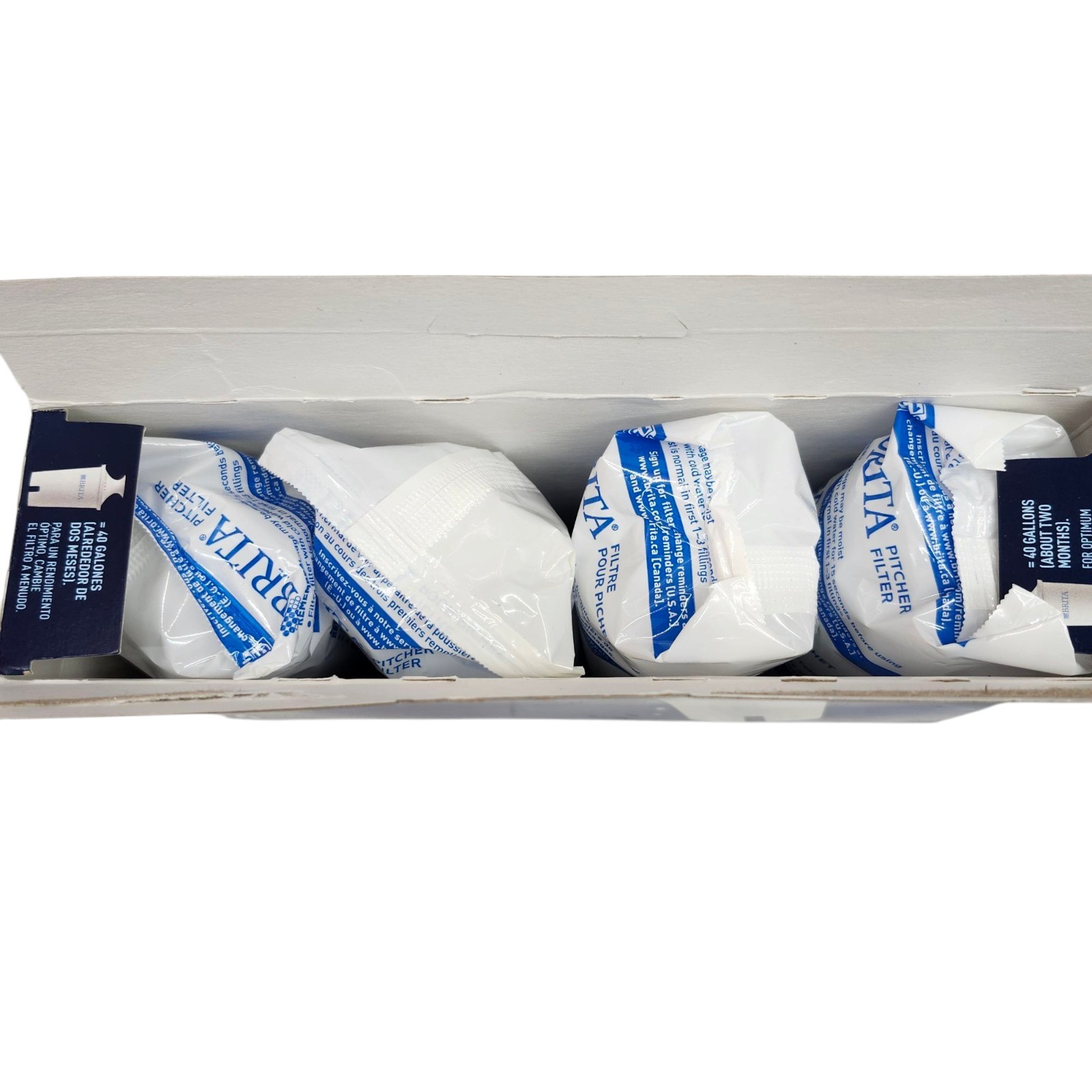 Brita Water Filters for Pitchers 4 Sealed Packs Open Box 2 Months 40 Gallons