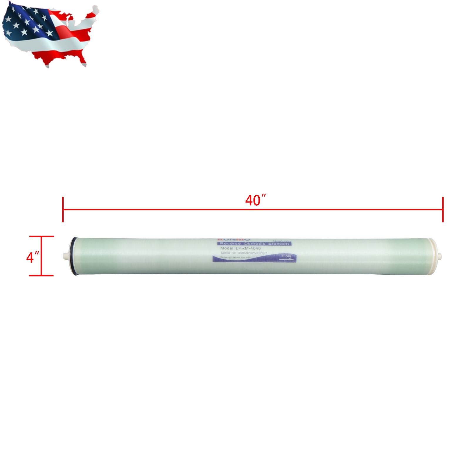 Reverse Osmosis Membrane 4inx40in 2400 GPD w/AG4040FF AG4040TF TW30-4040 BW-4040