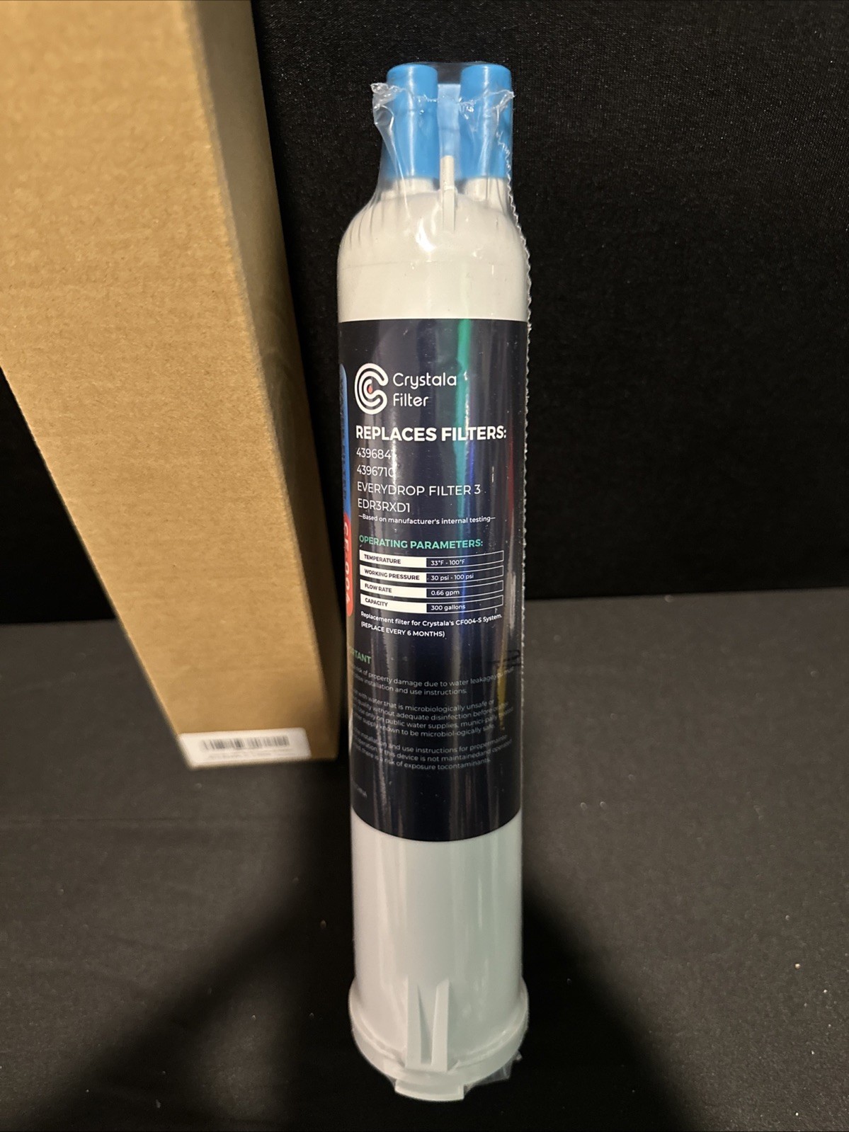 2 Pack Refrigerator Water Replacement Filter EDR3RXD1 4396841 4396710