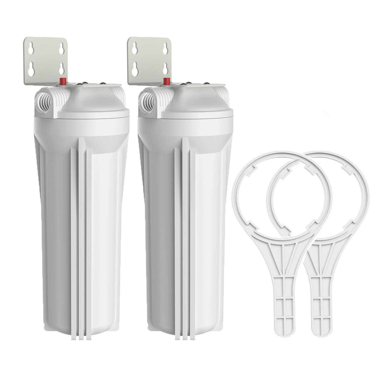 2 Pack 10 Inch Whole House Water Filter Housing for 10″ x 2.5″ Filters RO System