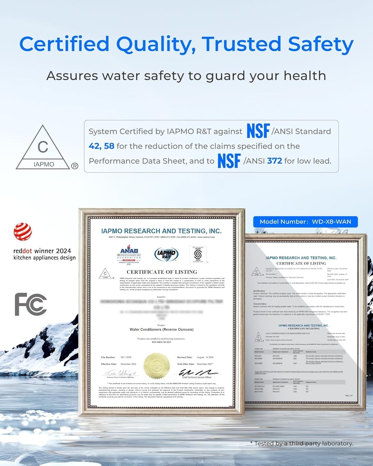 Waterdrop X8-A Mineral pH+ Reverse Osmosis System Extra With Blue Filter Pitcher