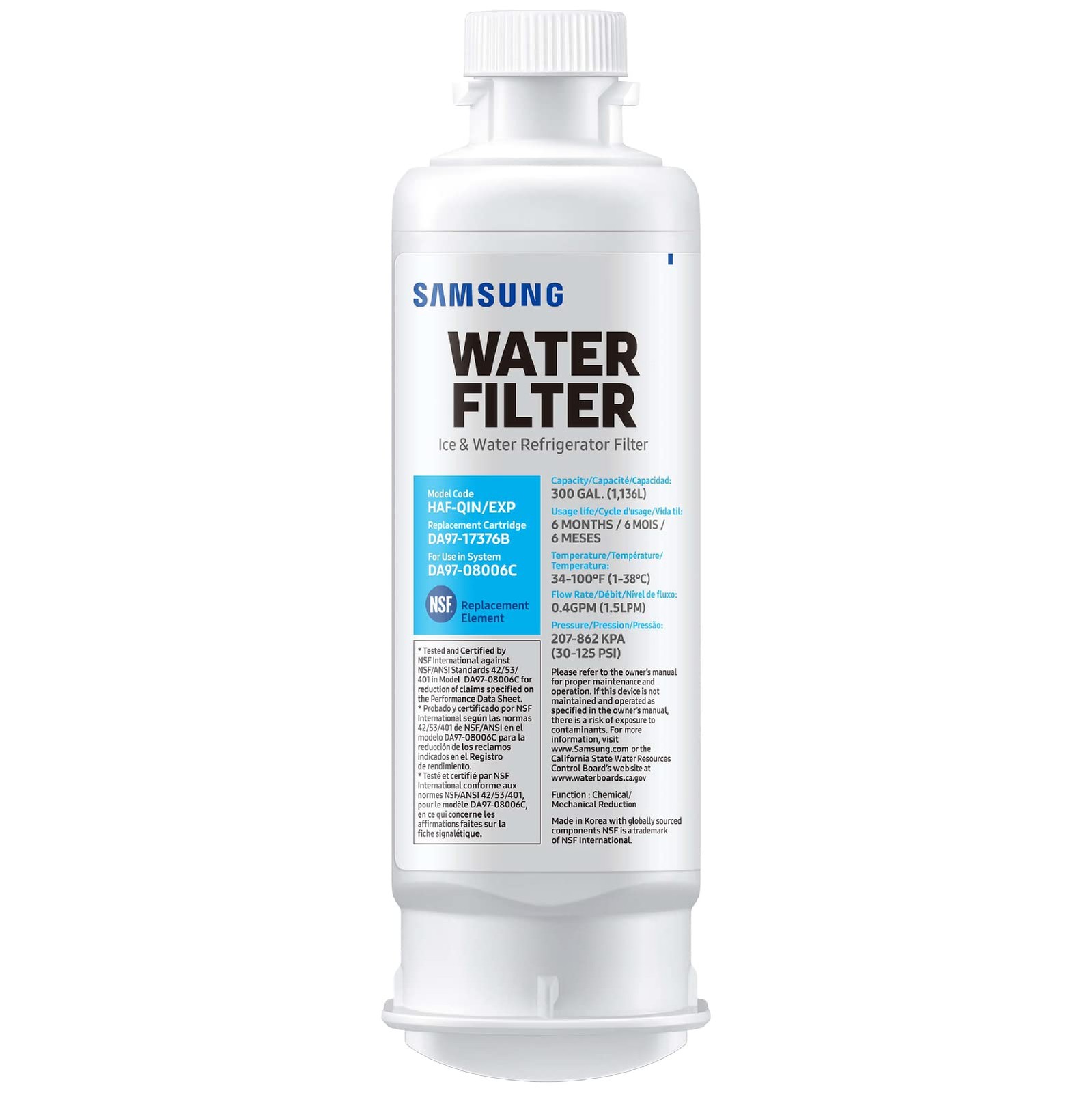 Samsung Haf-Qin-2P/Exp Genuine Refrigerator Water Filter Reduces 99 Of Harmful