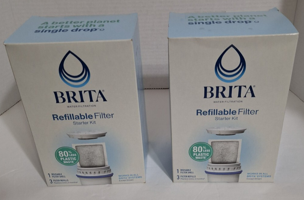 BRITA Refillable Water Filtration System Filter Refills (2) 3 PACKS EACH – NEW