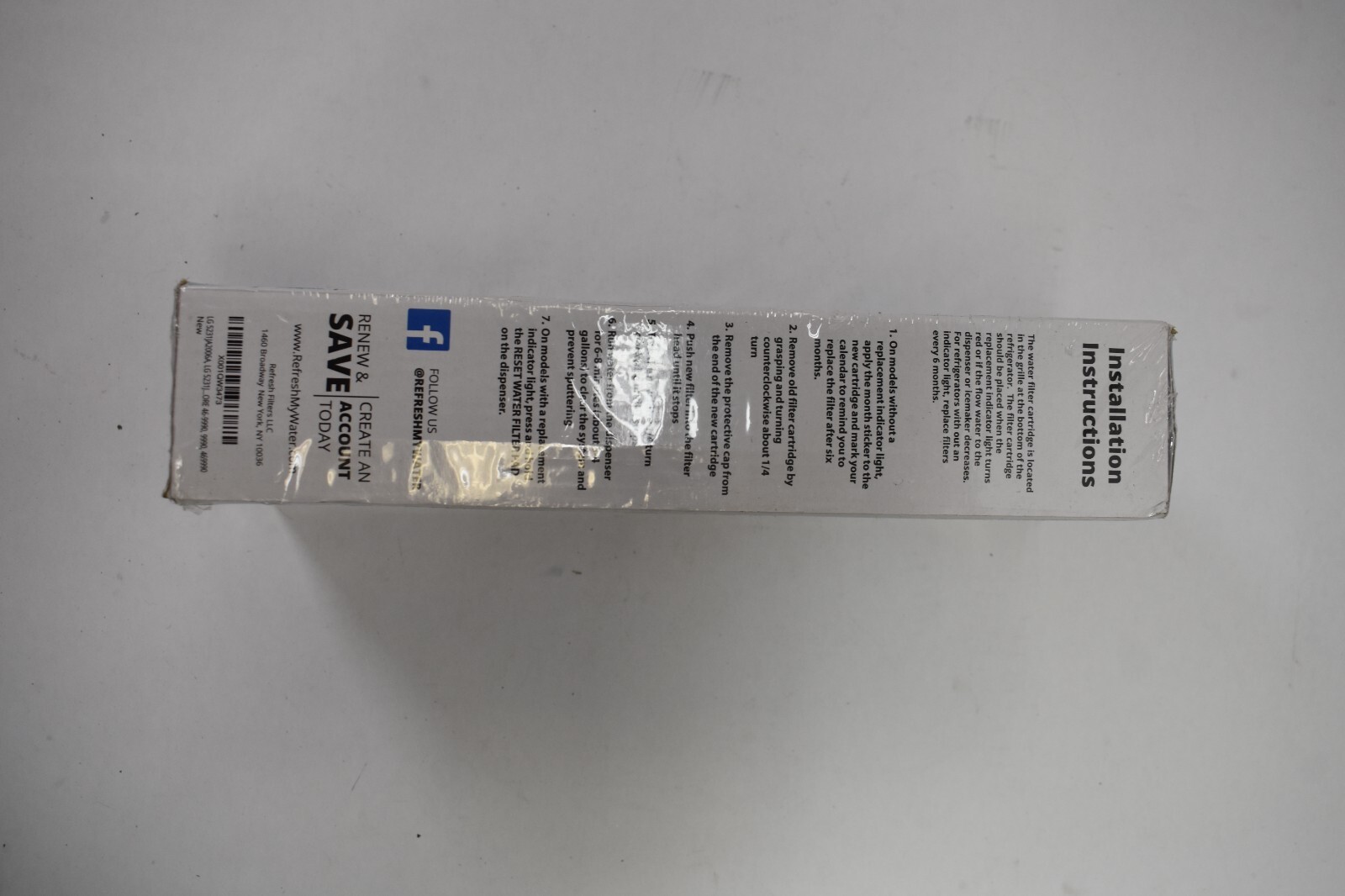 Lot of 2 Refresh Refrigerator Water Filters R-9990 Replacements For LG LT600P