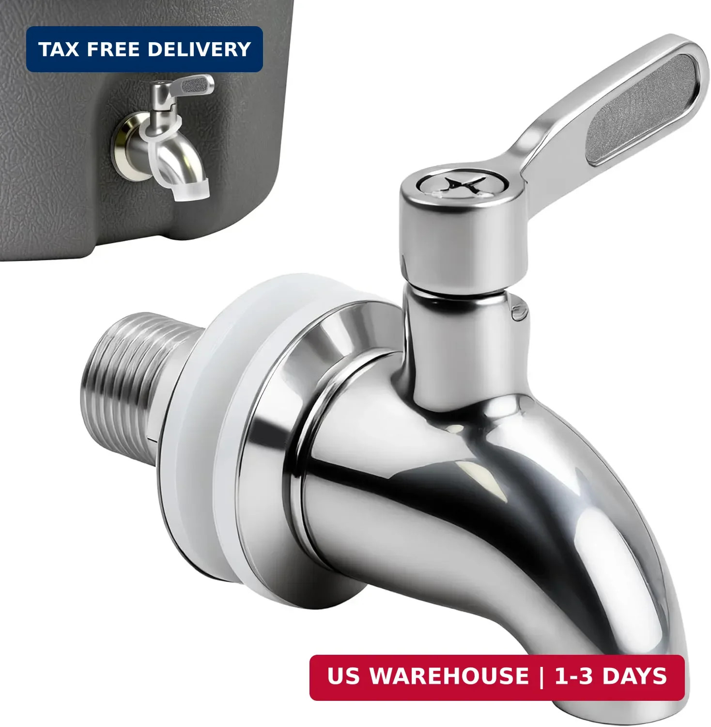 Water Spigot Compatible with Igloo Cooler, 1 Pack Stainless Steel Spigot for Sta