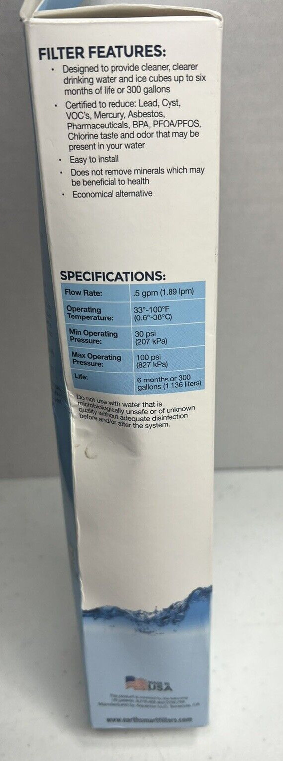 Earth Smart G-3 GE MSWF Refrigerator Water Filter Made in U.S.A Loc #EB71