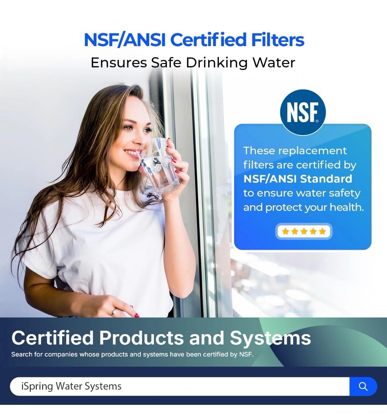iSpring F19K75 NSF Certified 2-Year Replacement Filter Set for 6-Stage Revers…