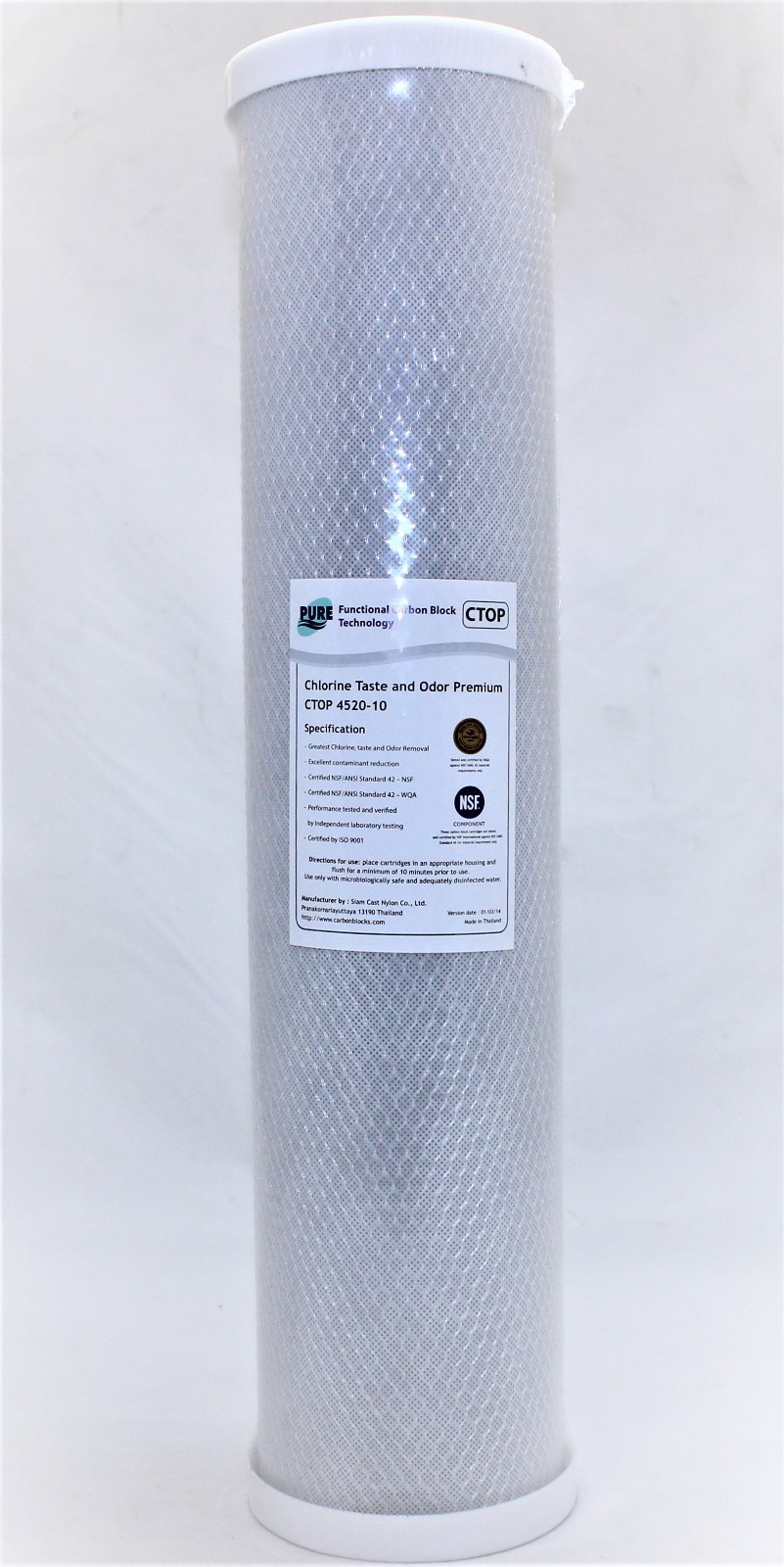 6 Pack Carbon Block Cartridge 4.5″ x 20″ NSF Water Filter 10 Micron