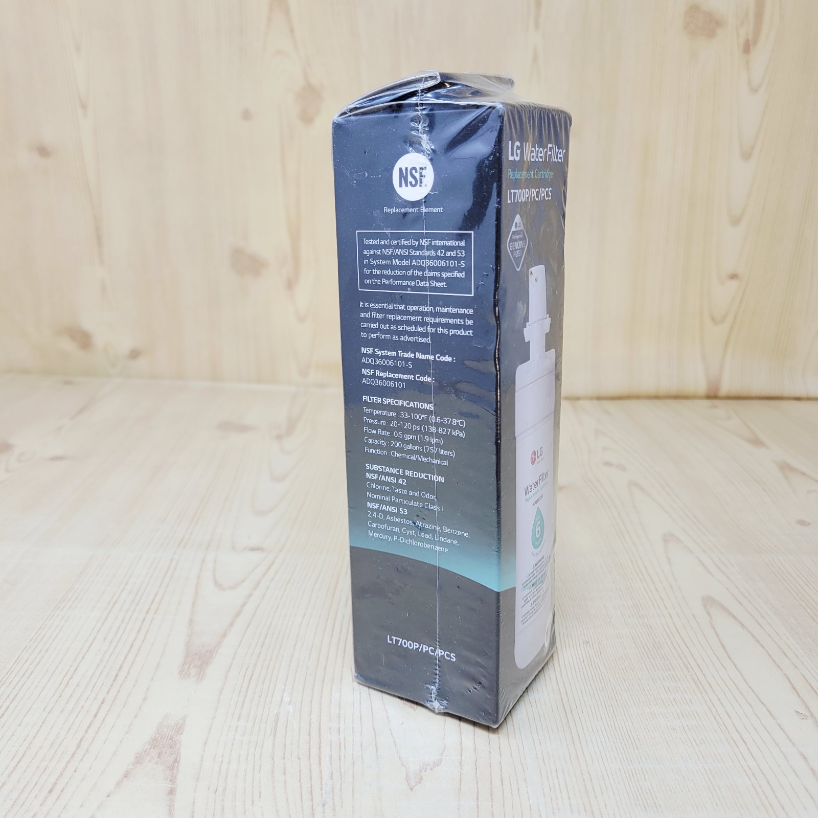 New Sealed LG Genuine Water Filter Replacement Cartridge LT700P/PC/PCS NSF