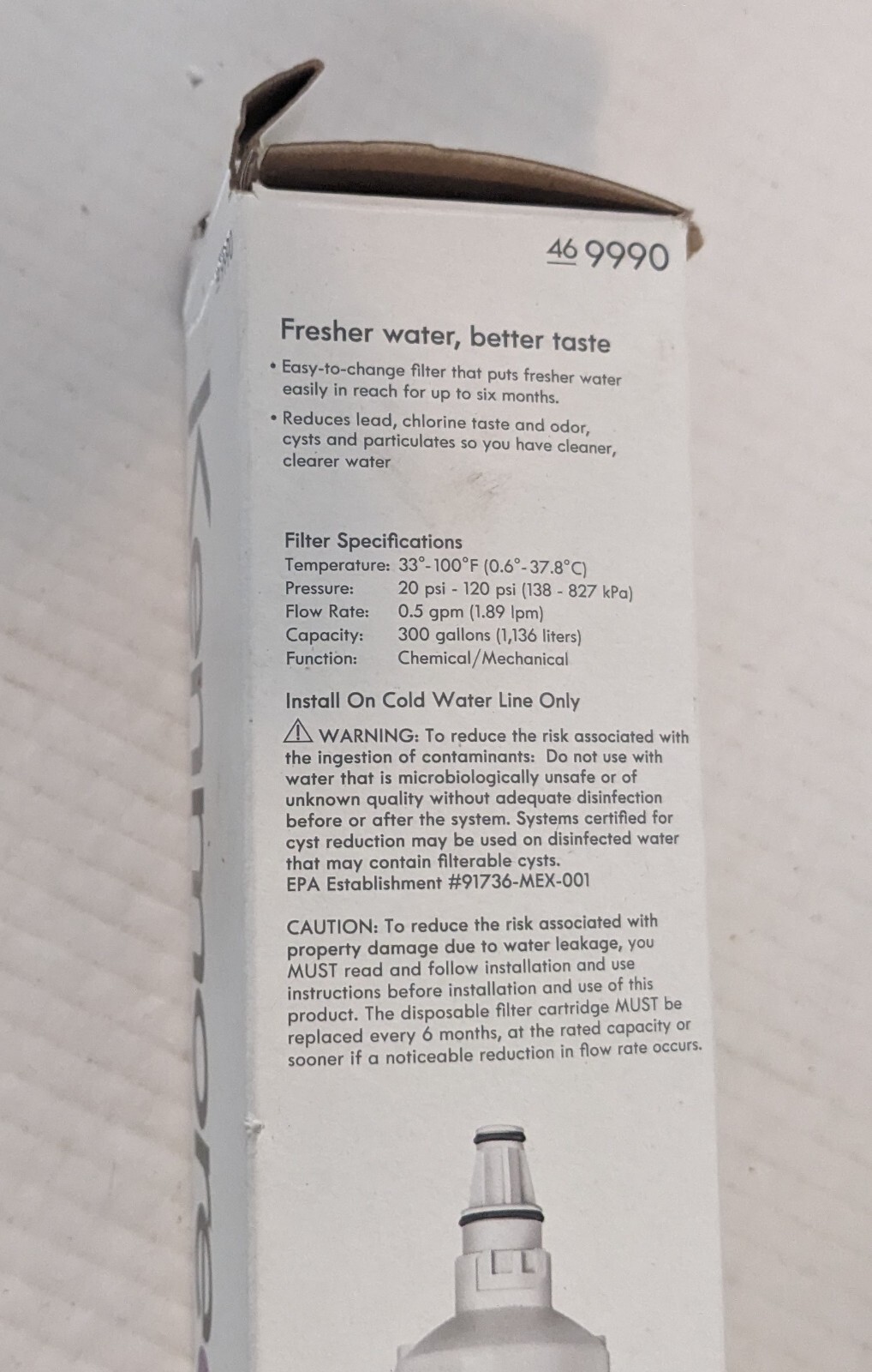 New Lot Of 2 Kenmore Clear Replacement Refrigerator Water Filter 46-9990 300 Gal