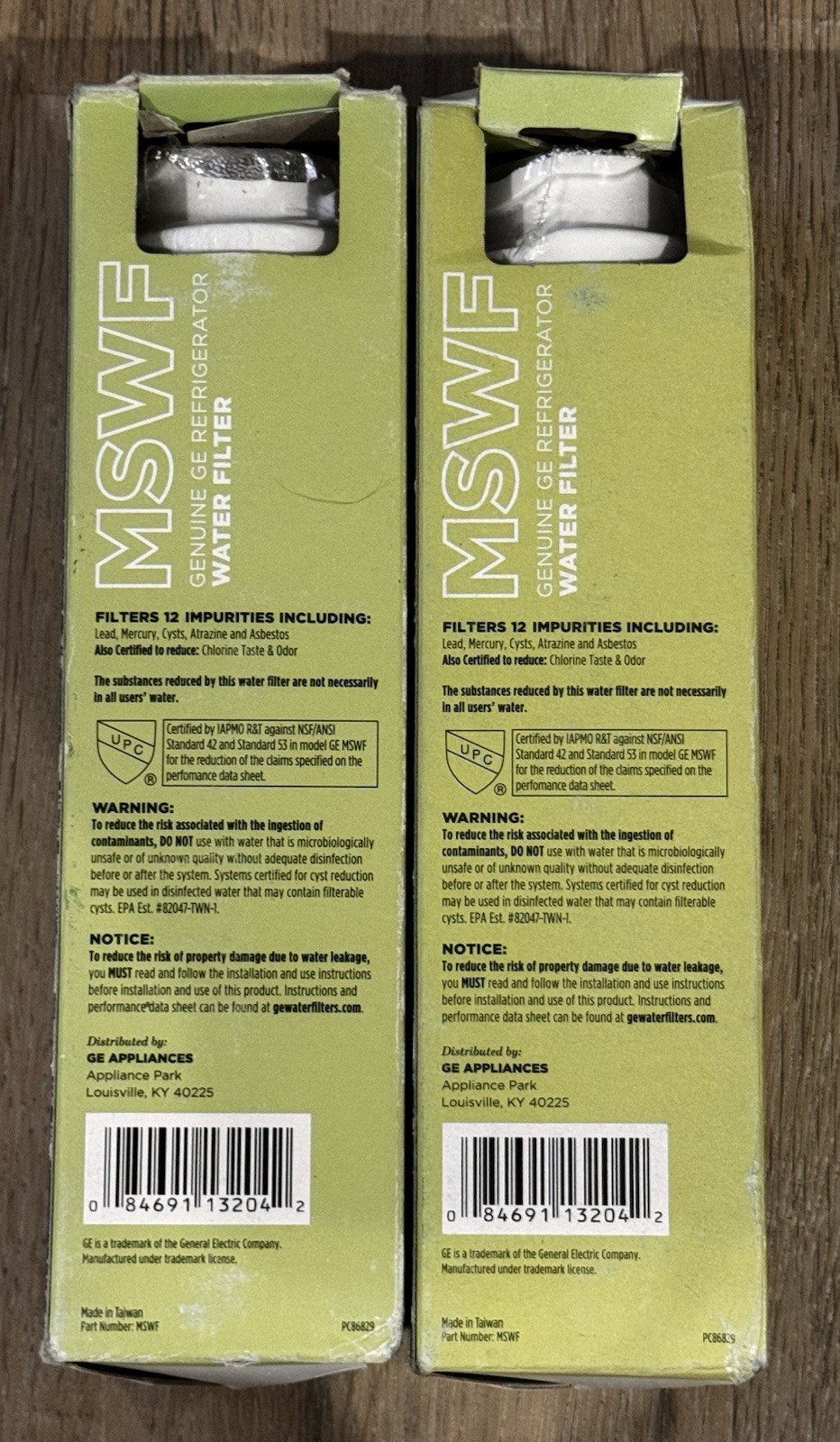 2-GE Appliances MSWF Genuine Refrigerator Water Filter-Lot of 2