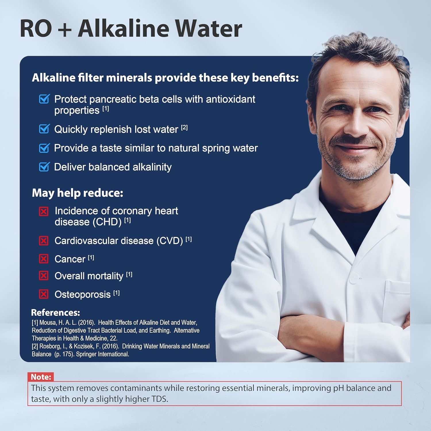 RCC7AK-BLK, NSF/ANSI 58 Certified, Alkaline 6-Stage Reverse Osmosis System with