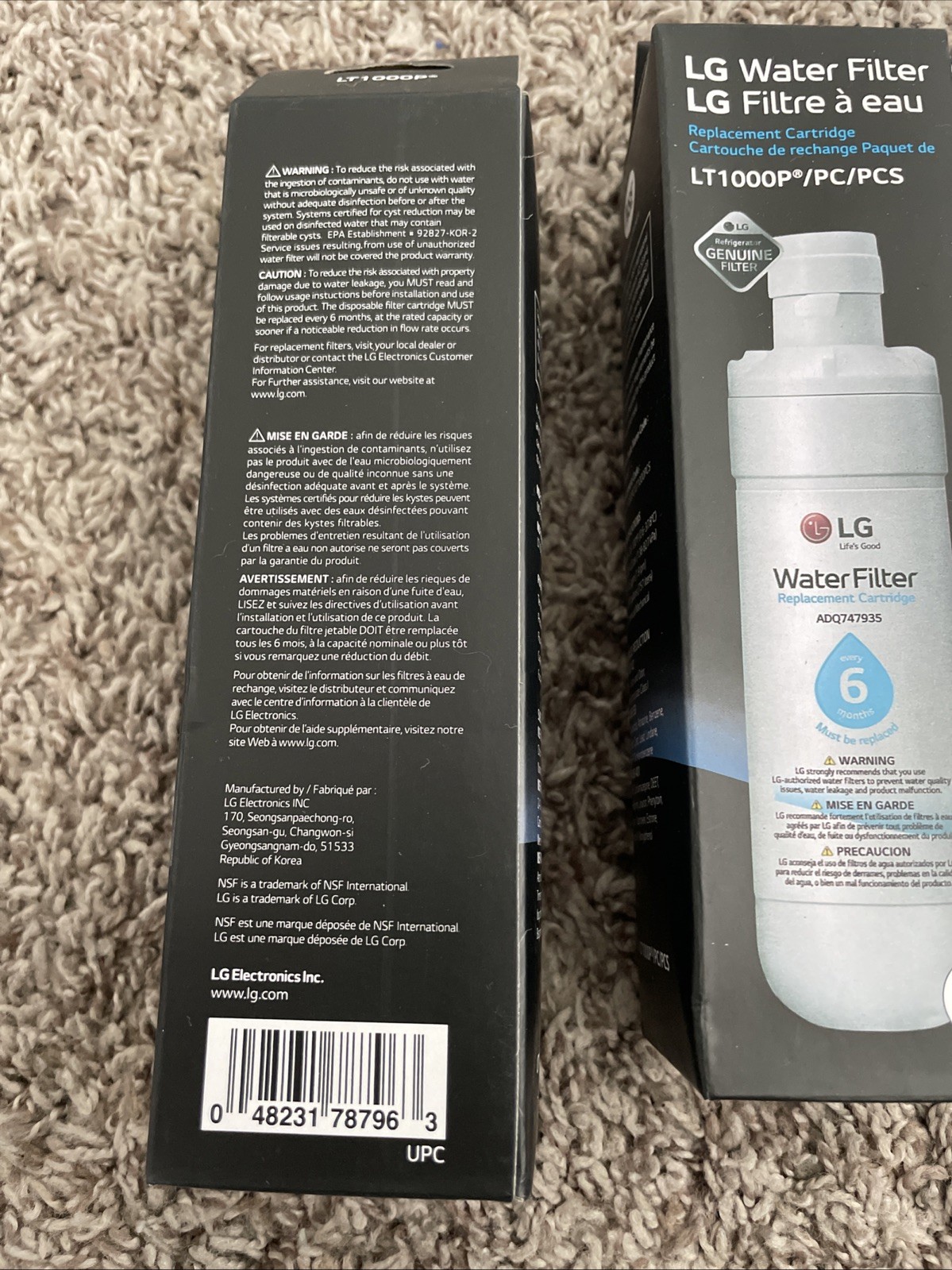 2 PACK Refresh Refrigerator Ice Water Filter For LG LT1000P ADQ747935 Brand New