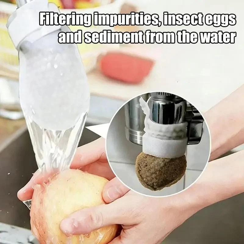 50PCS Cotton Filter Bag For Faucet, DIY Faucet Filter Cotton Bags Water Filters