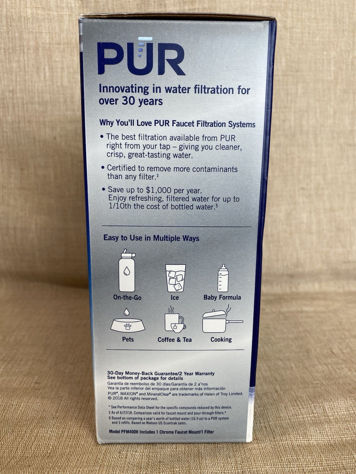 PUR PFM400H Faucet Mount Water Filter Chrome MAXION 100 Gallon Lead Reduction