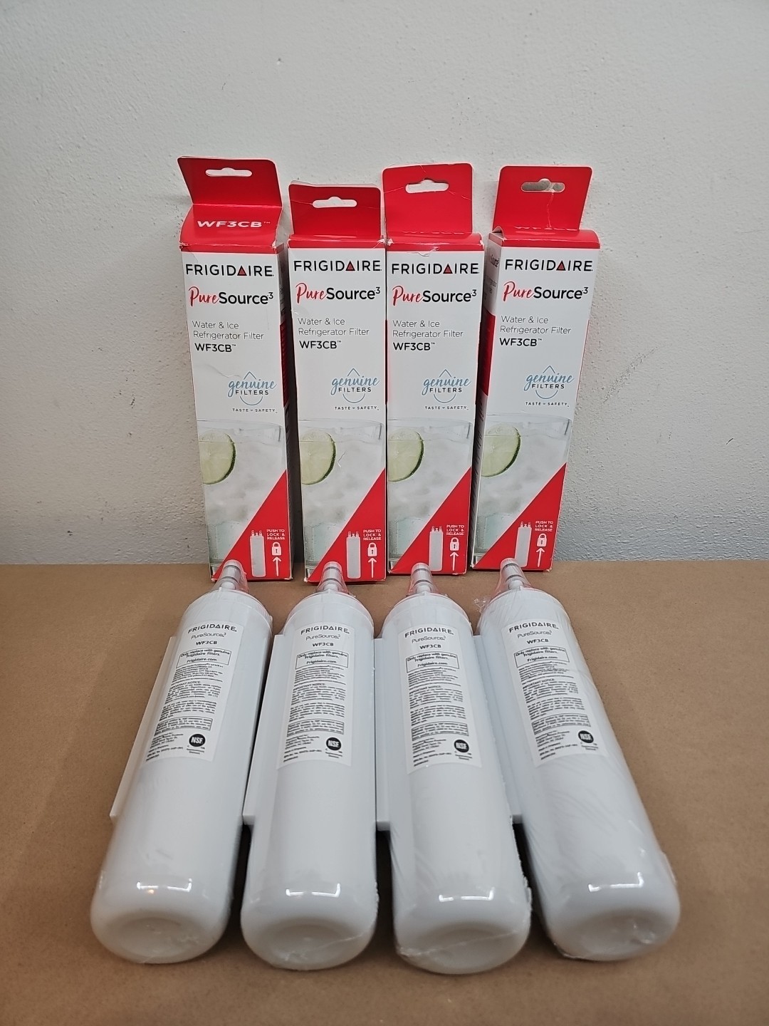 NEW LOT OF 4 OEM Frigidaire WF3CB Pure Source 3 Water & Ice Refrigerator Filter