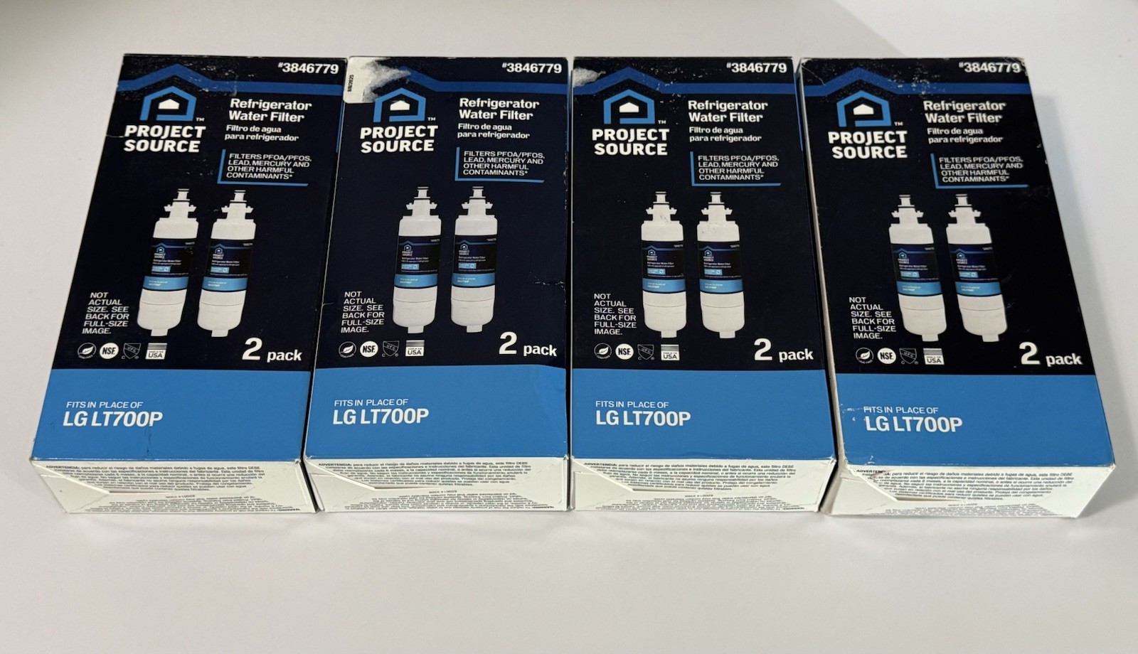 LOT OF 8-PROJECT SOURCE REFRIGERATOR WATER FILTER #3846779 / LG LT700P