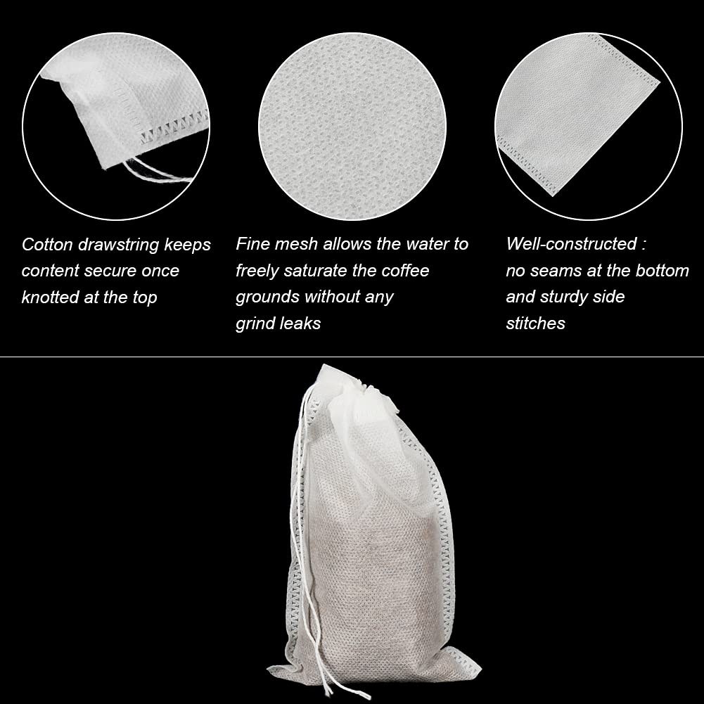50pcs No Mess Cold Brew Bags, 4×6 inch Disposable Coffee Filter Bag