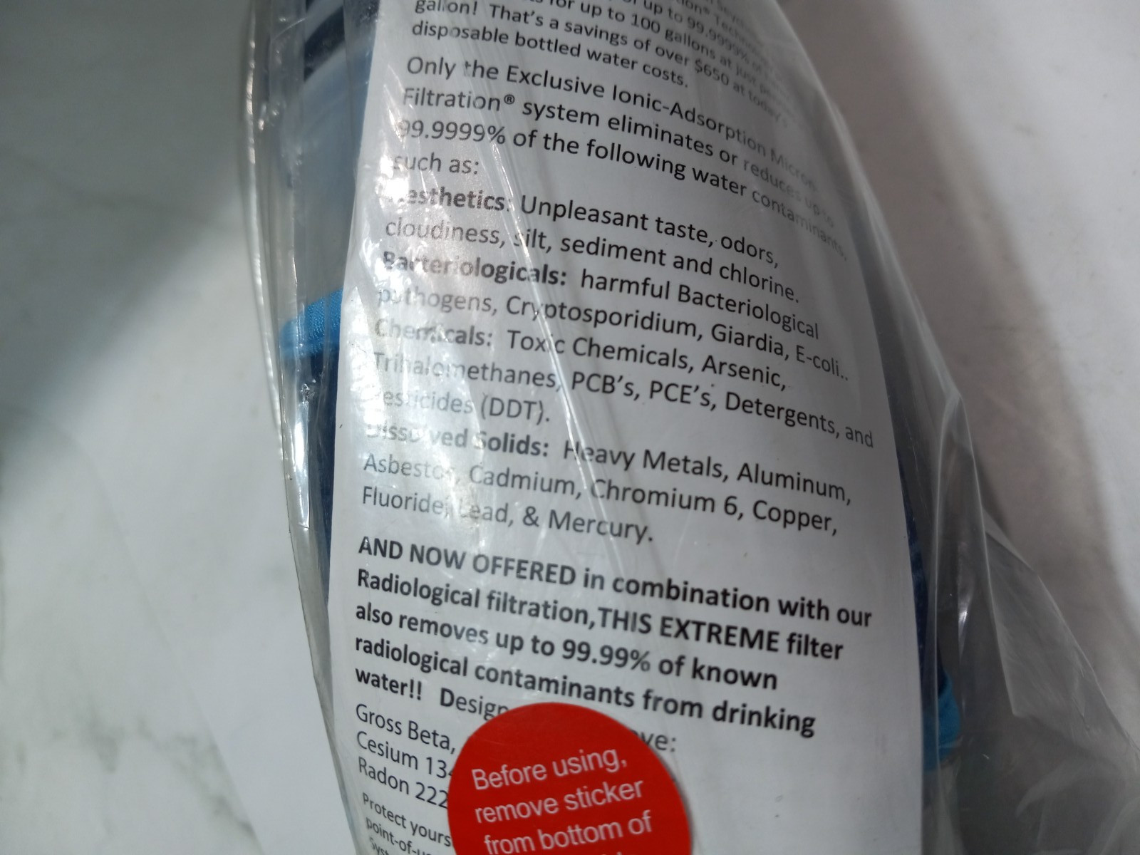 Seychelle Extreme 28 oz Flip Top Water Filter Bottle Radiological Ionic Micron