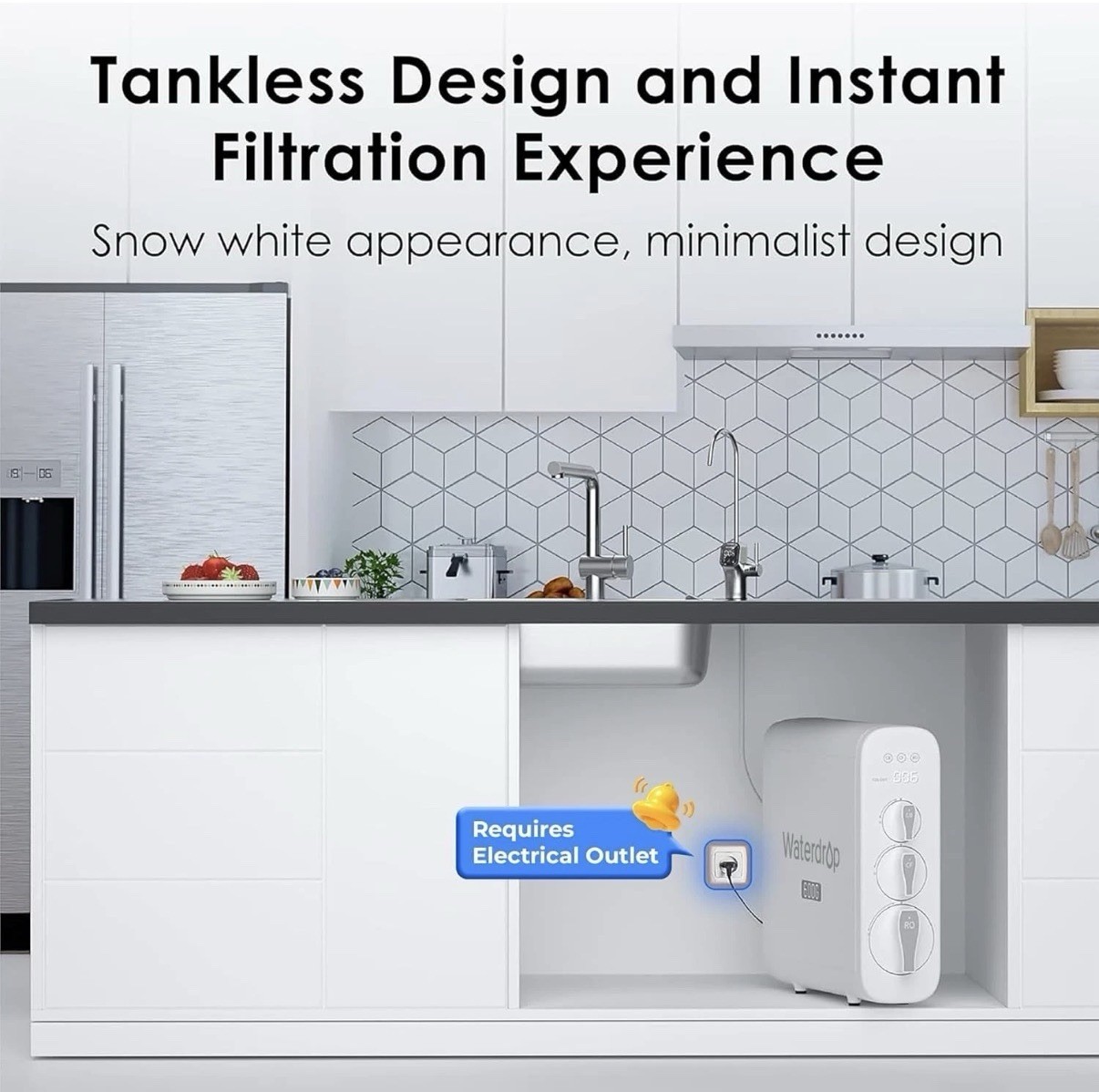 Waterdrop G3P600 Reverse Osmosis System – 8-Stage, Tankless, NSF Certified