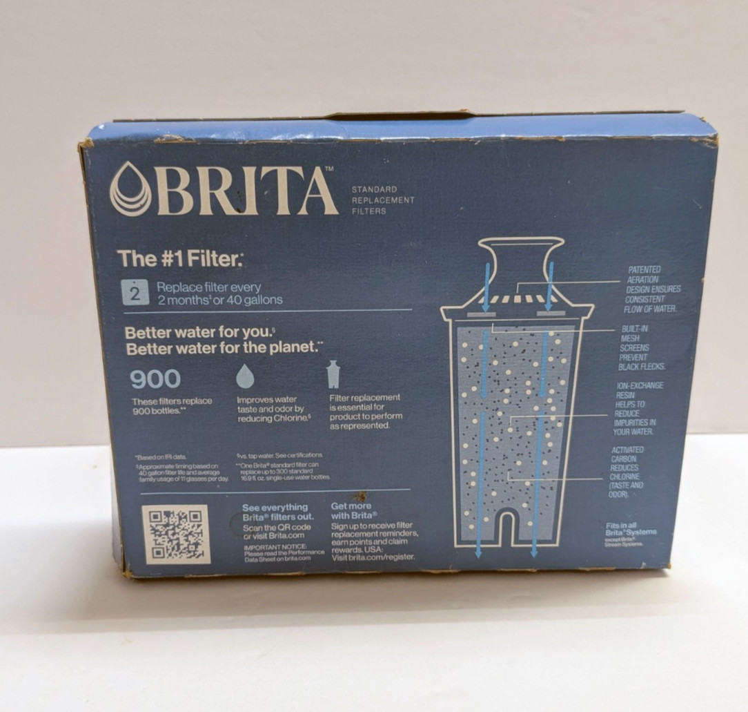 Brita Standard Water Replacement Filters for Pitchers and Dispensers – 3 Filters