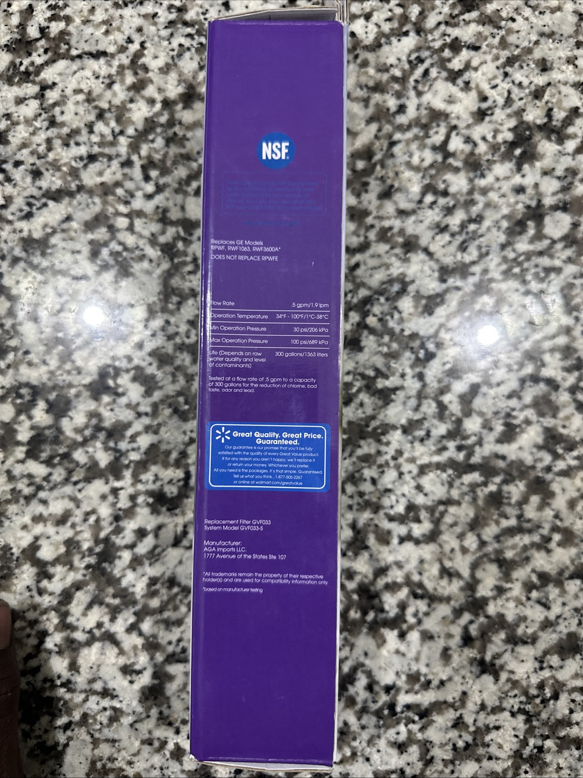 Great Value Refrigerator Water Filter Replaces Ge Model RPWF 6months 300 gallons