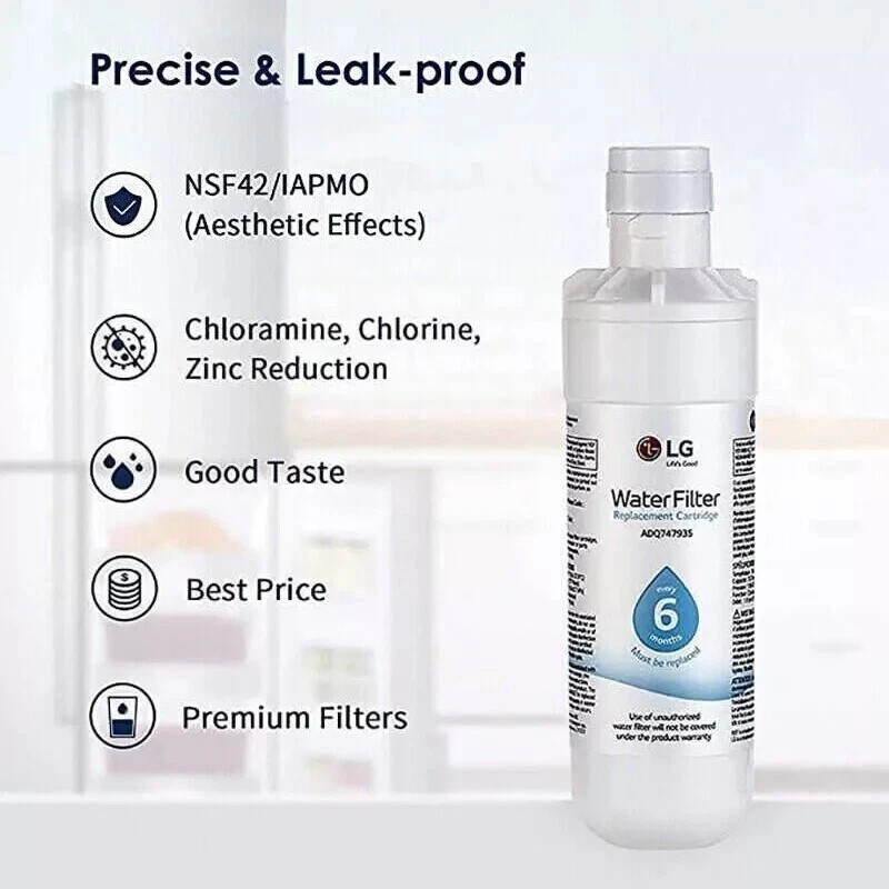 2 Pack LG LT1000P Refresh Refrigerator Ice Water Filter ADQ747935 GF-D706BSL US