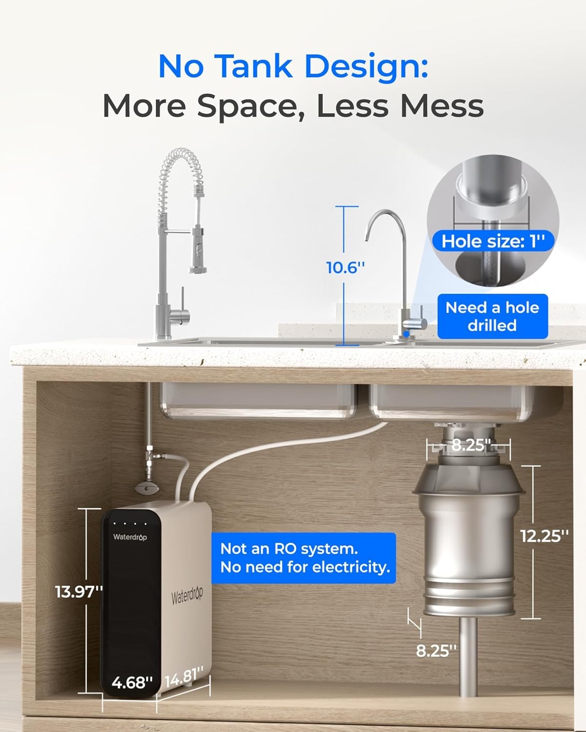 Waterdrop Refurbished TSU 0.01μm Ultra-Filtration Under Sink Water Filter System