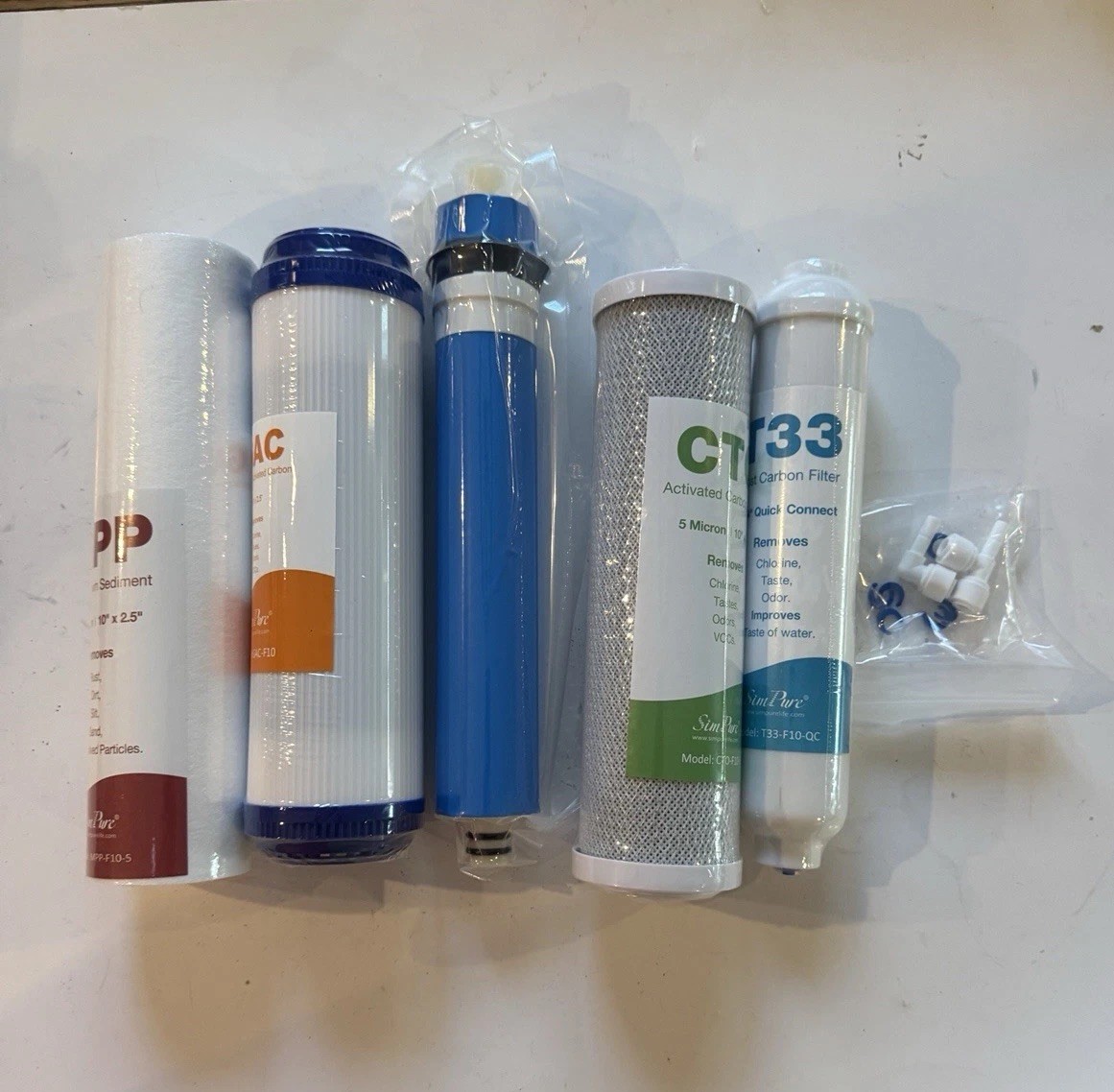 SimPure 5-Stage RO Replacement Filter Set 75 GPD 10in Systems