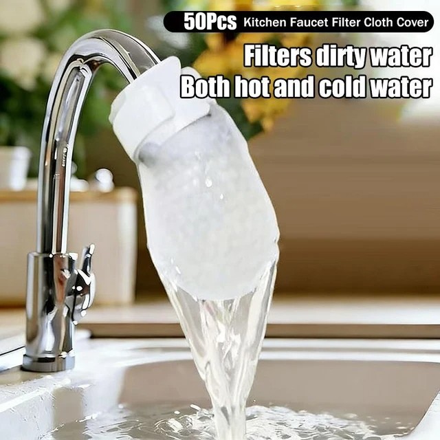 50PCS Faucet Filter Cotton Anti Splash Water Purifier Tap Rust Sediment Filter