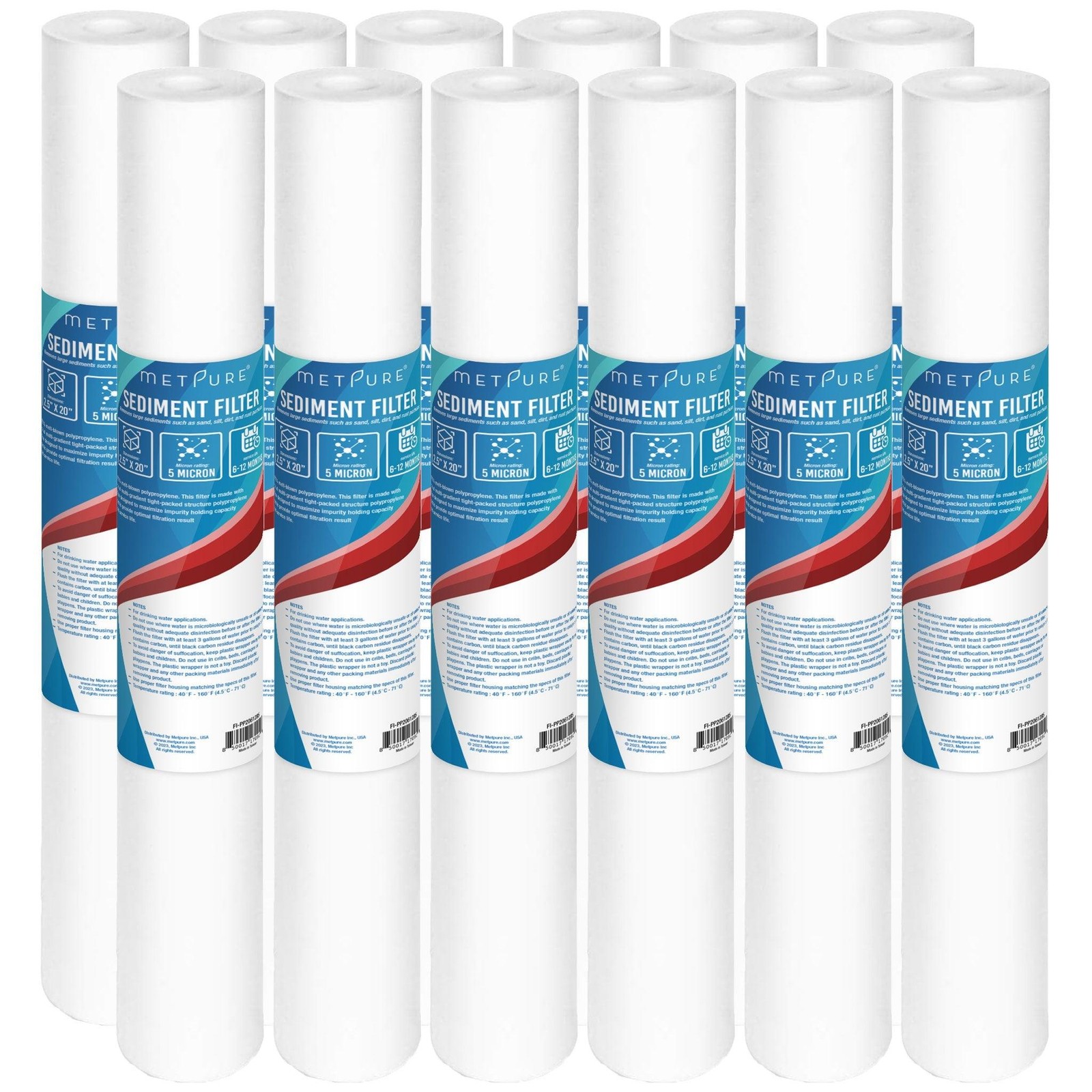 1 to 50 PACK 20″ x 2.5″ Whole House Sediment Water Filter Cartridges 5 Micron PP