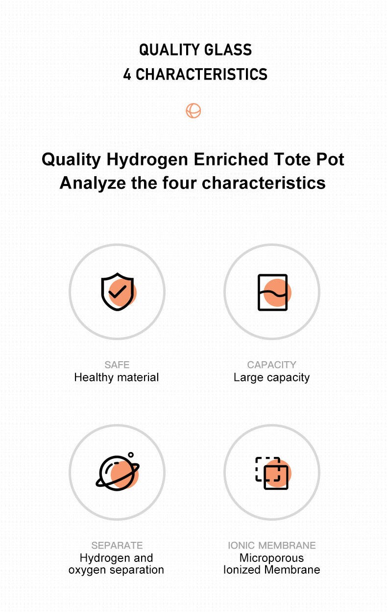 Hydrogen Water Bottle 1.5L Hydrogen Rich Portable Rich Hydrogen Water Generator